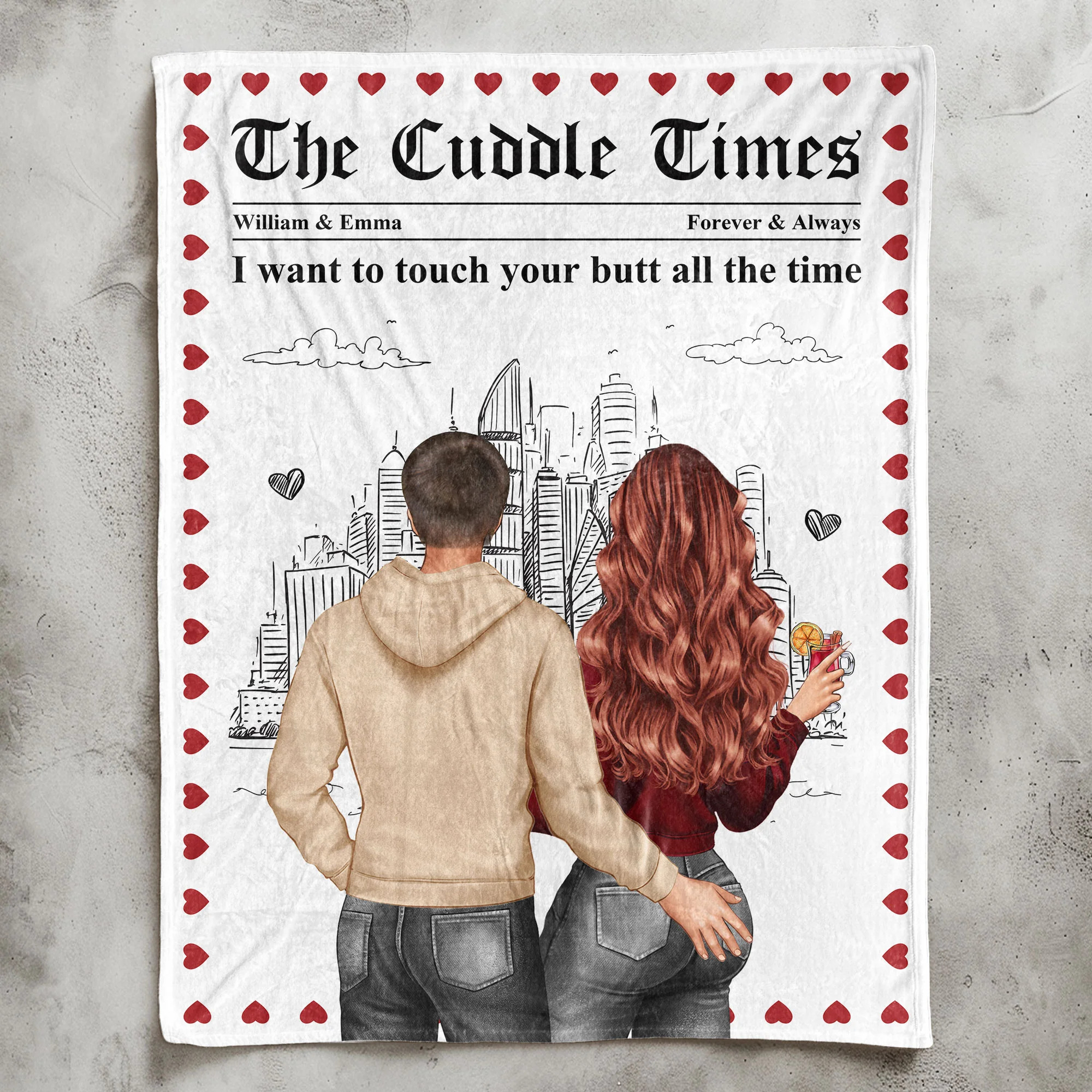 The Cuddle Times Naughty Couple - Personalized Blanket - Image 7
