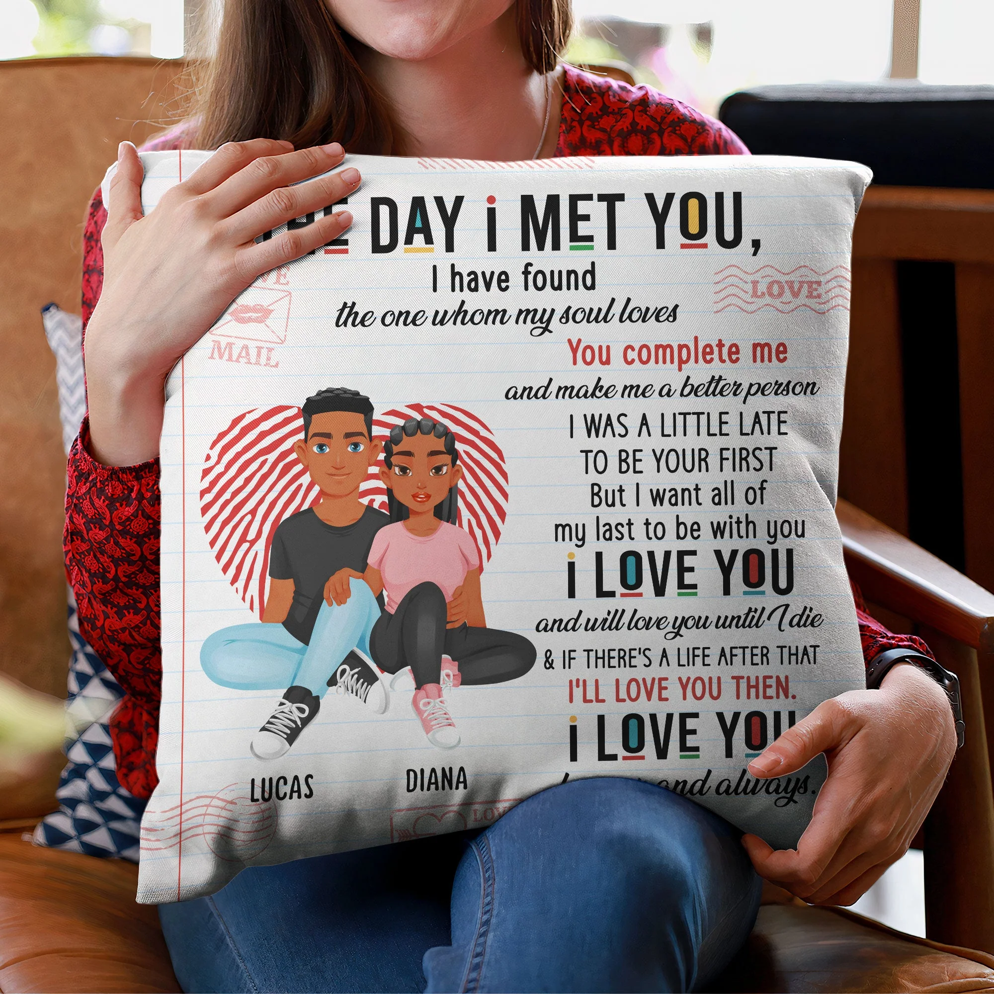 The Day I Met You Couples - Personalized Pillow (Insert Included) - Image 4