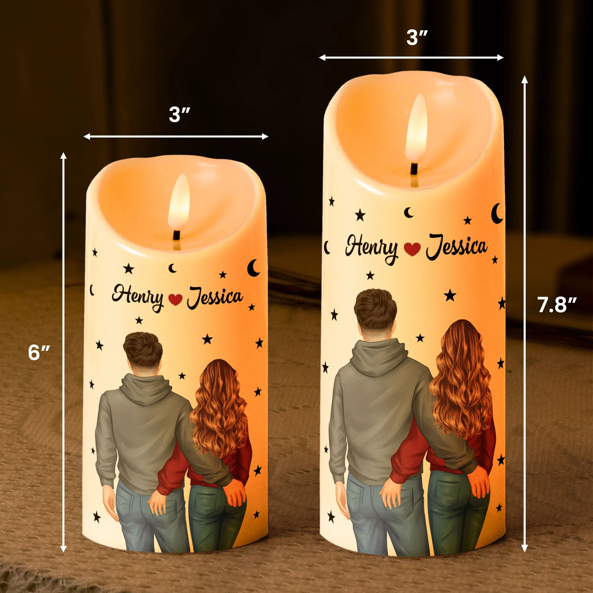 The Day I Met You, I Found My Missing Piece - Personalized LED Candle - Image 5