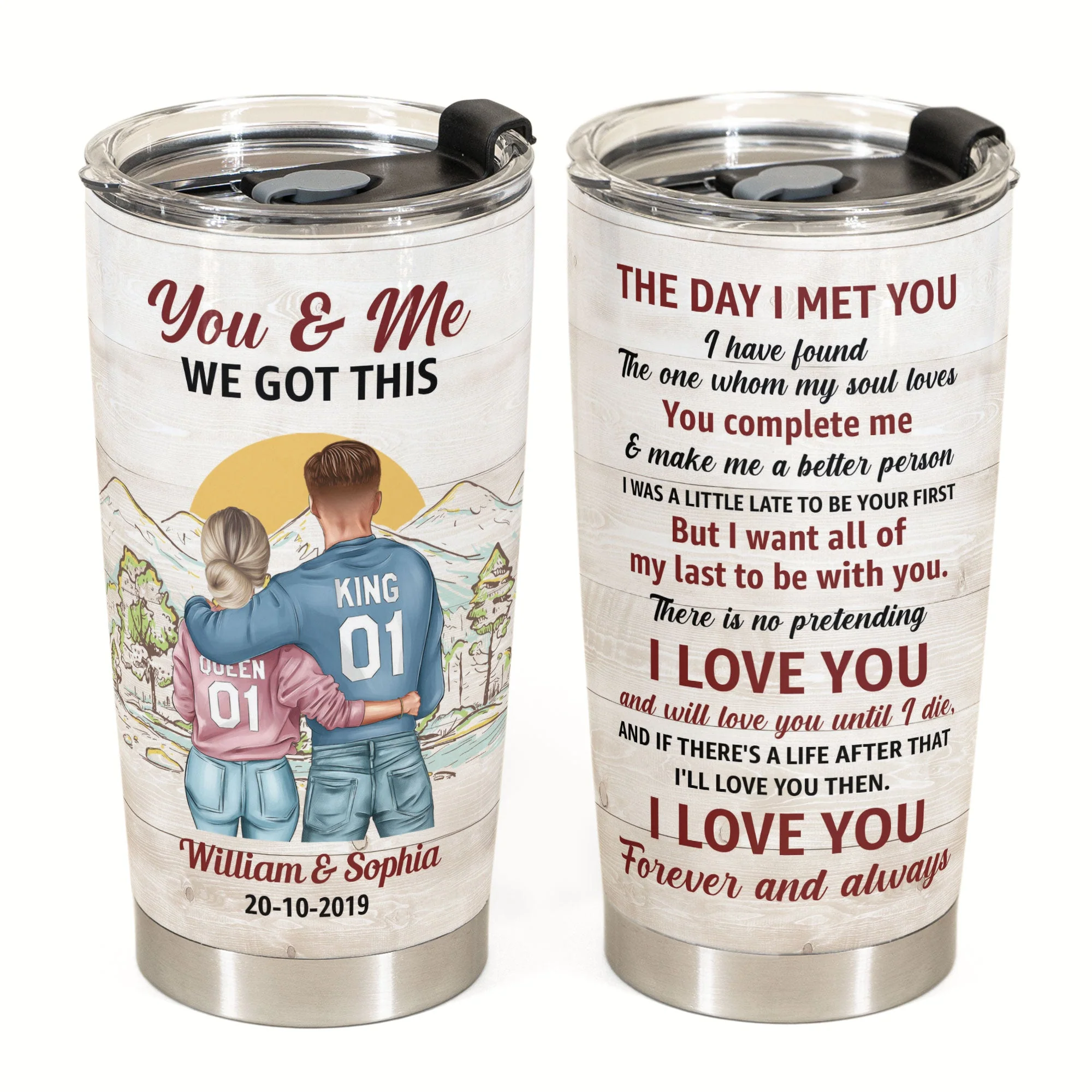 The Day I Met You - Personalized Tumbler Cup - Birthday, Anniversary Gift For Lover, Couples, Spouses, Husband, Wife - Image 2