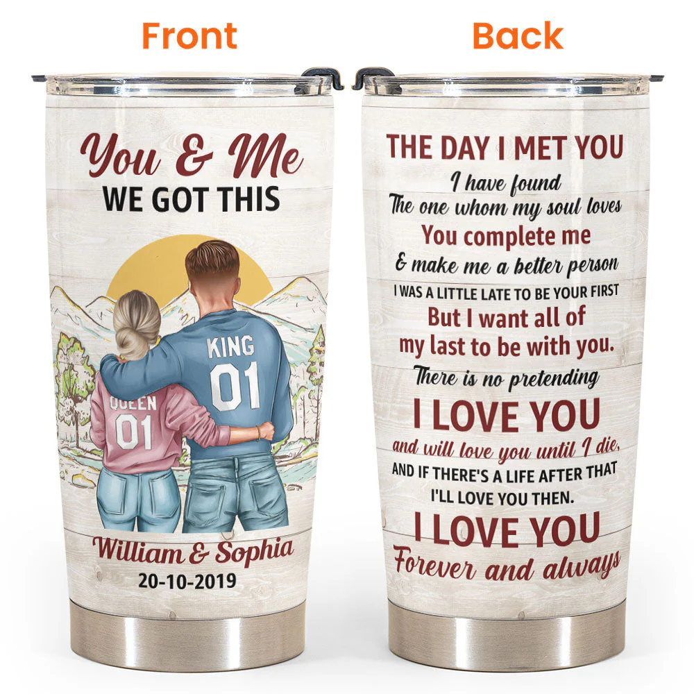 The Day I Met You - Personalized Tumbler Cup - Birthday, Anniversary Gift For Lover, Couples, Spouses, Husband, Wife - Image 4