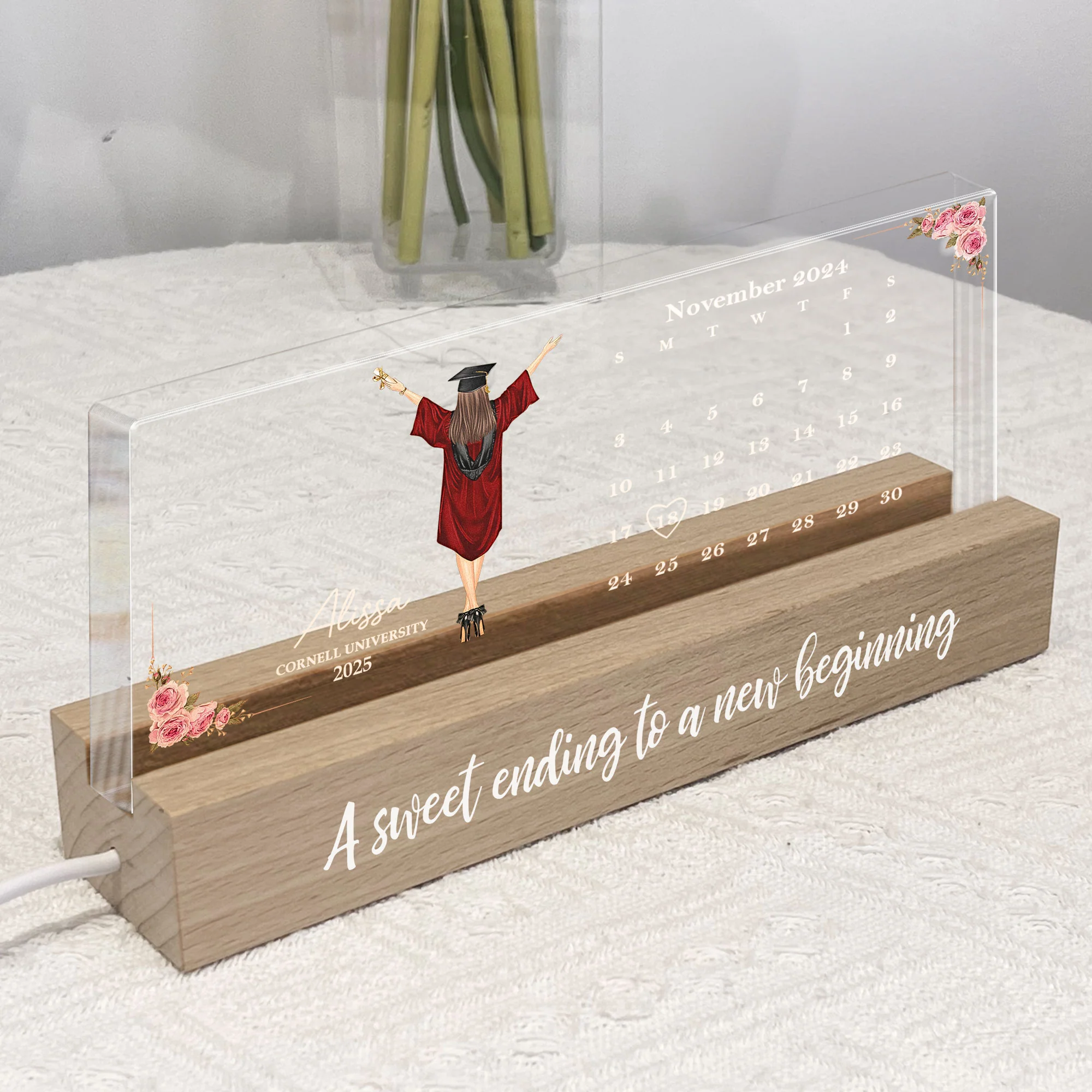 The Day New Adventures Begin - Personalized LED Night Light - Image 2