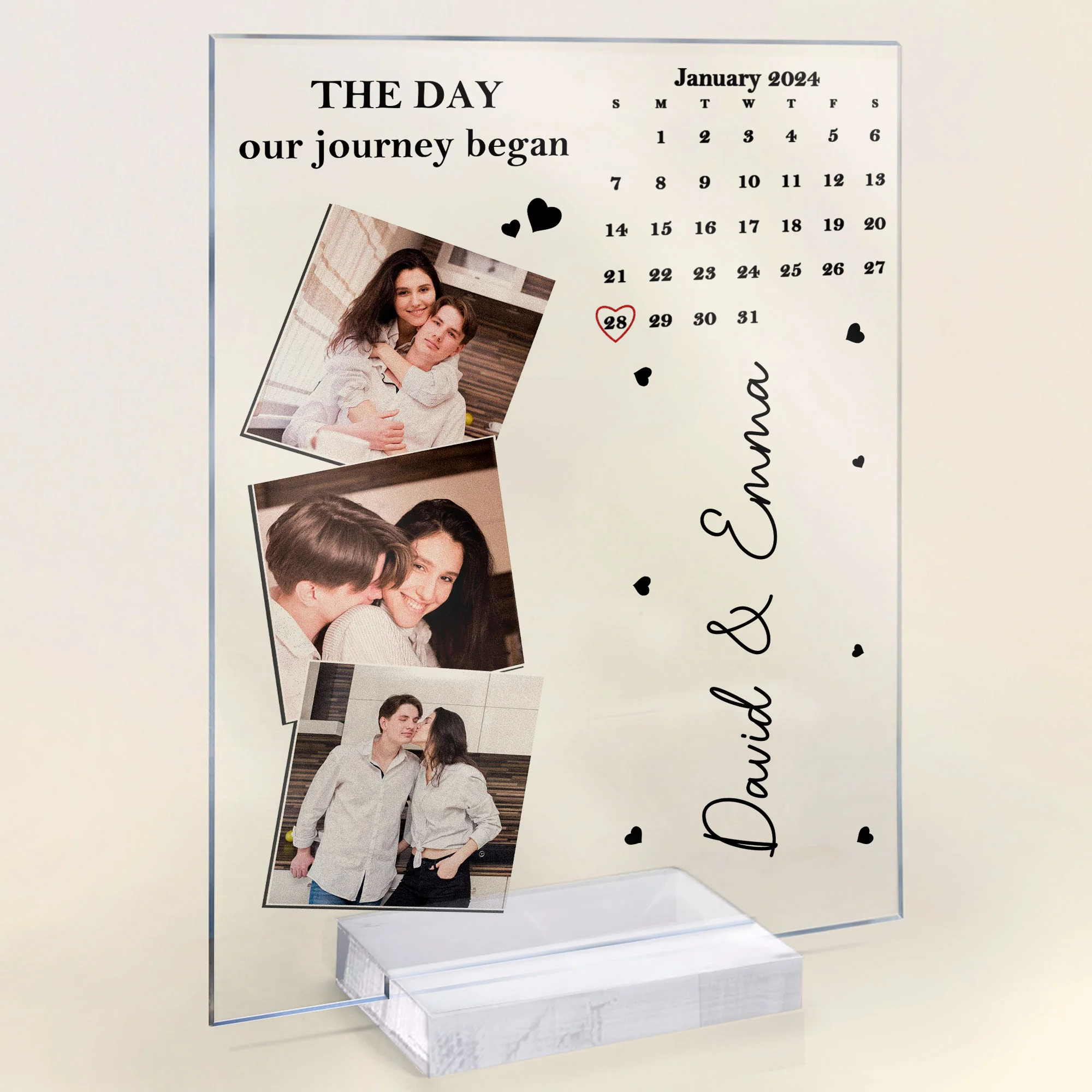 The Day Our Journey Began Custom Date - Personalized Acrylic Photo Plaque - Image 4