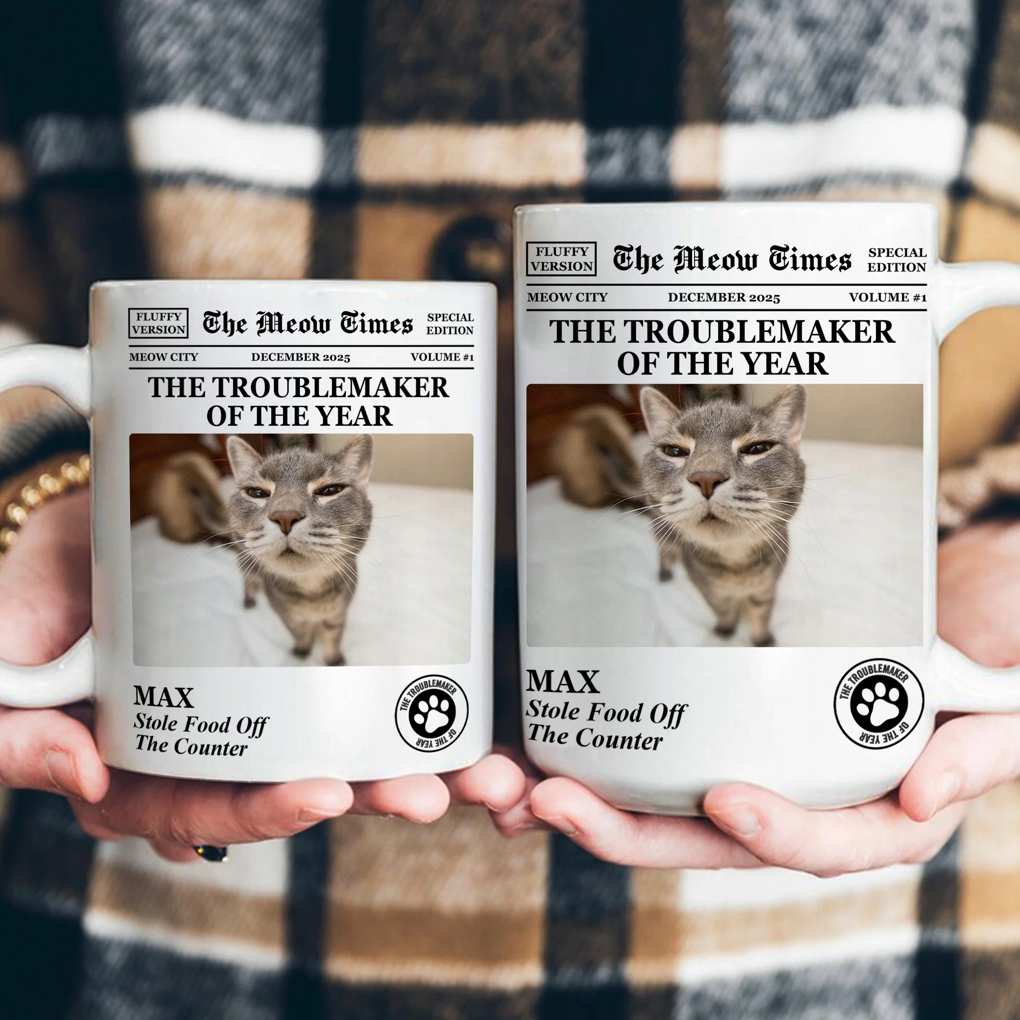 The Dog Times, The Meow Times - Troublemaker Of The Year - Personalized Photo Mug - Image 6