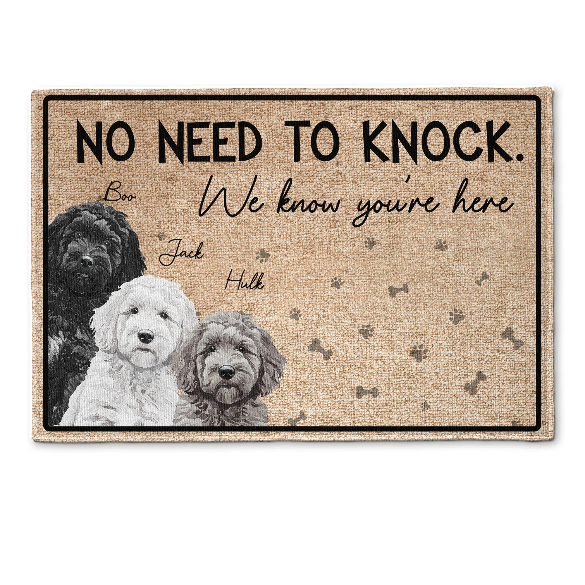 The Dogs Know You Are Here - Personalized Doormat - Image 4