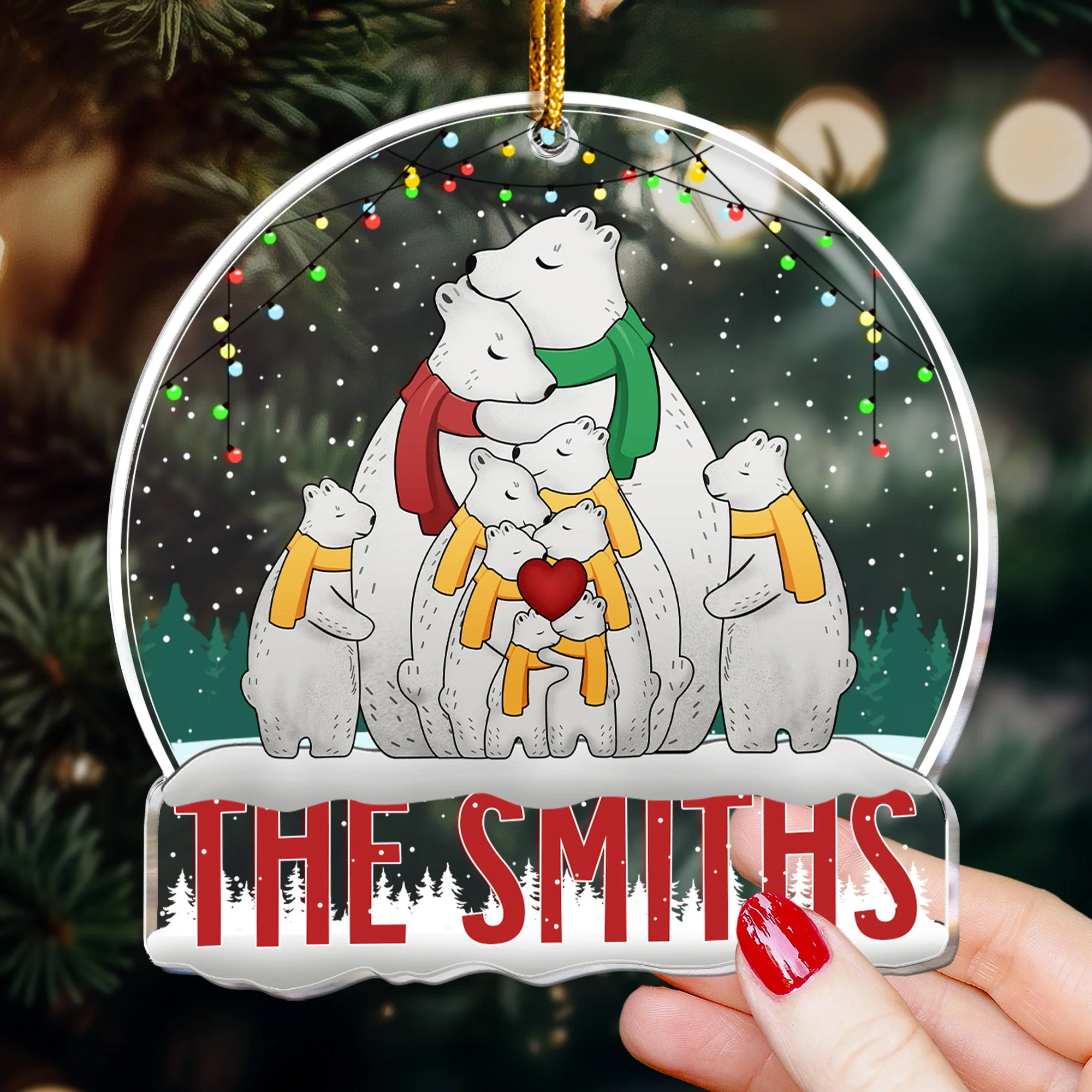 The Family Bear - Personalized Acrylic Ornament - Image 3