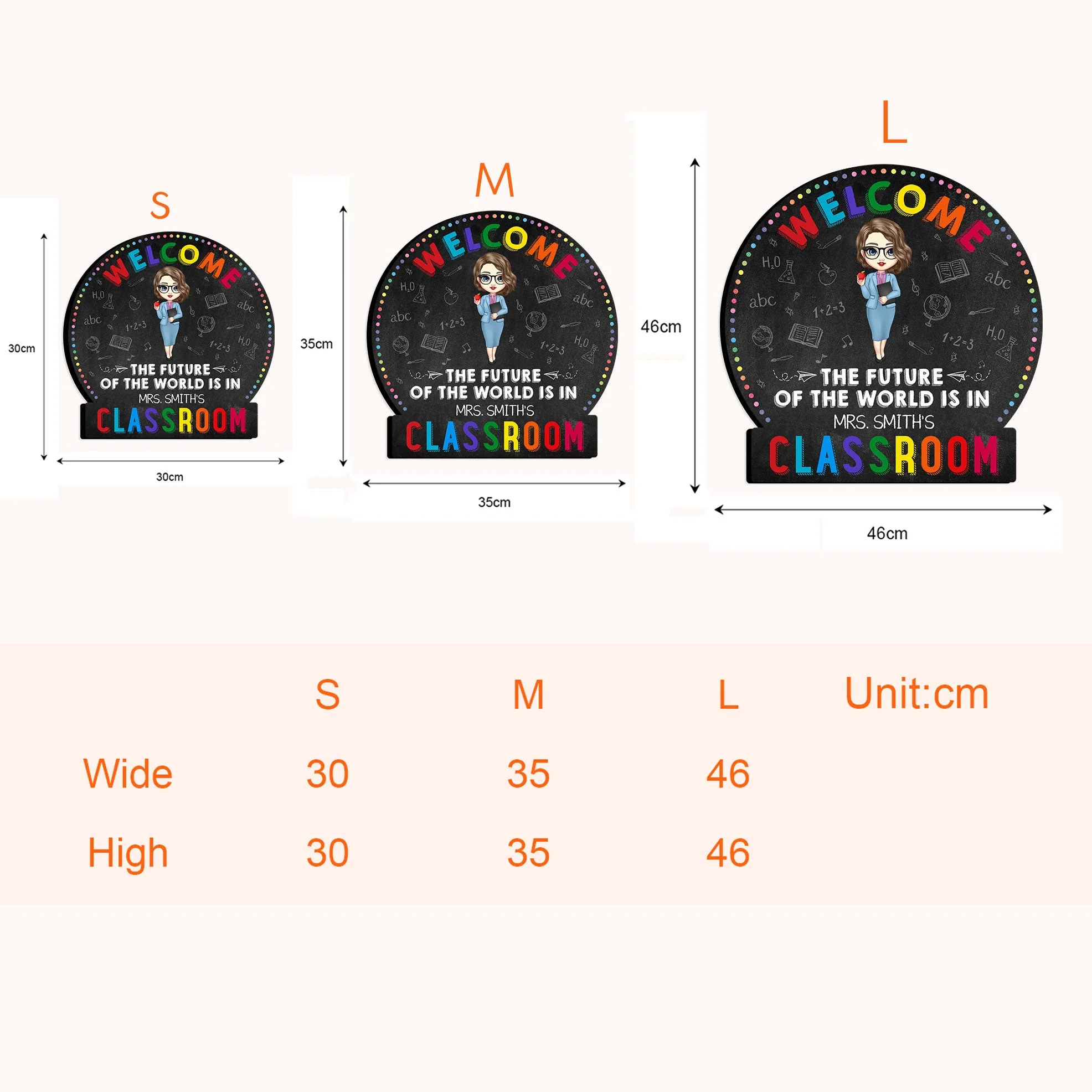 The Future Of The World Is In Classroom - Personalized Custom Shaped Wood Sign - Image 4