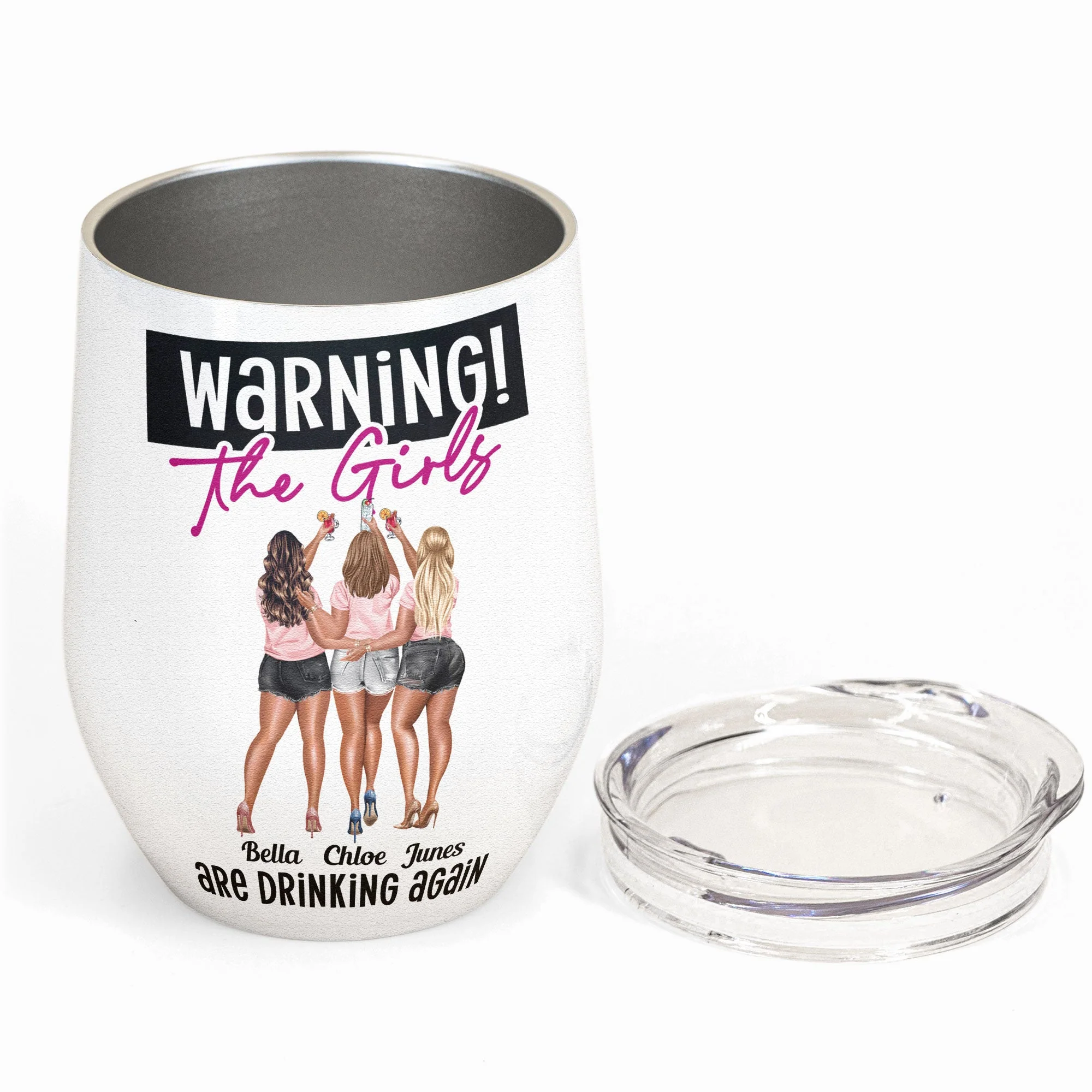 The Girls Are Drinking Again - Personalized Wine Tumbler - Image 2