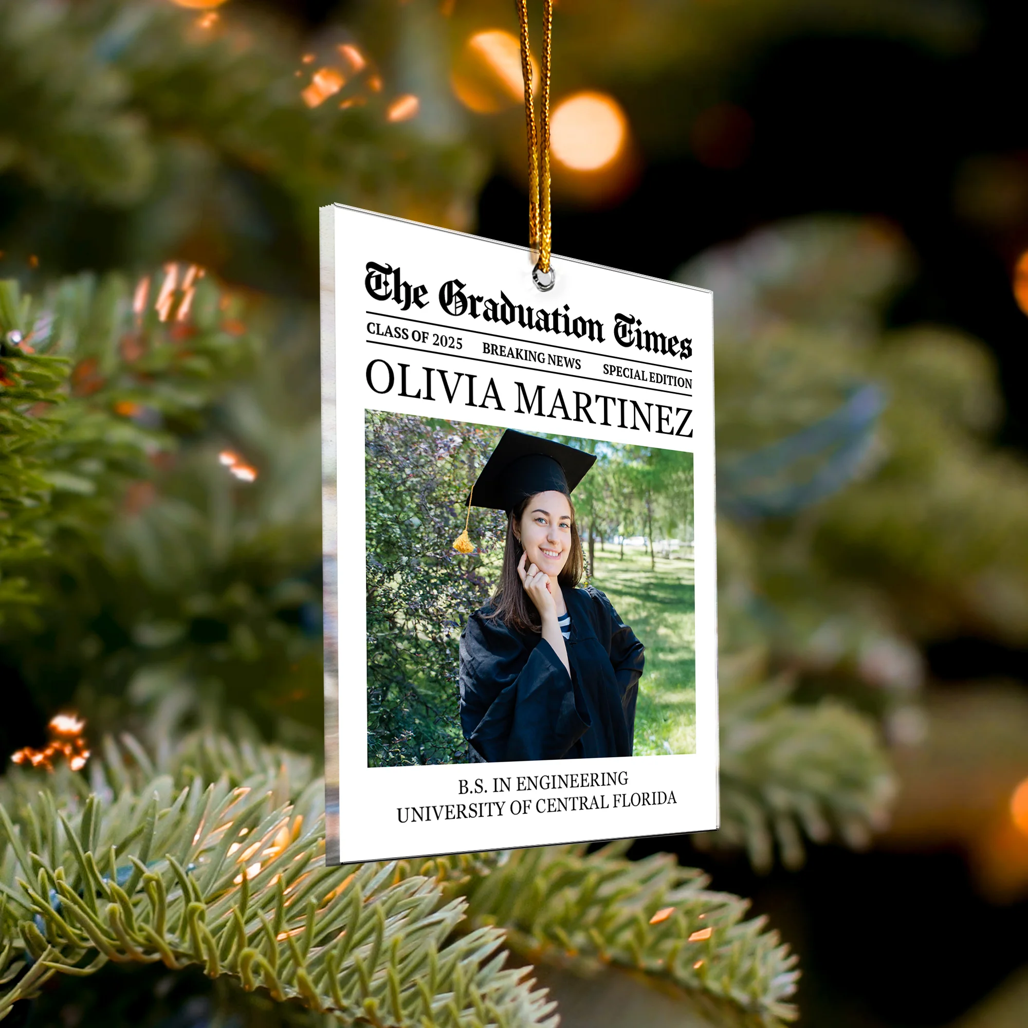 The Graduation Times - Gift For Graduate - Personalized Acrylic Photo Ornament - Image 5