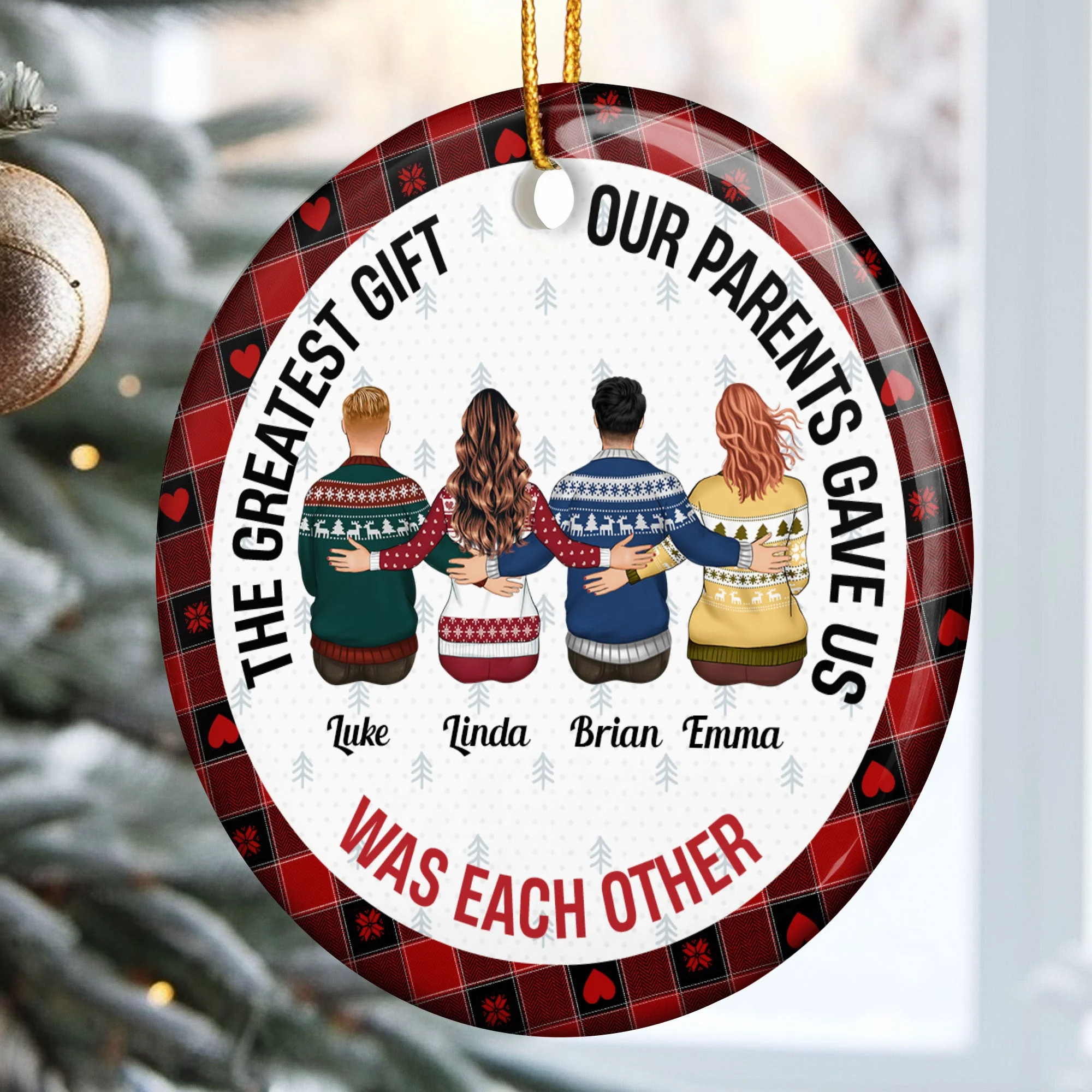 The Greatest Gift Our Parents Gave Us - Personalized Ceramic Ornament - Image 2