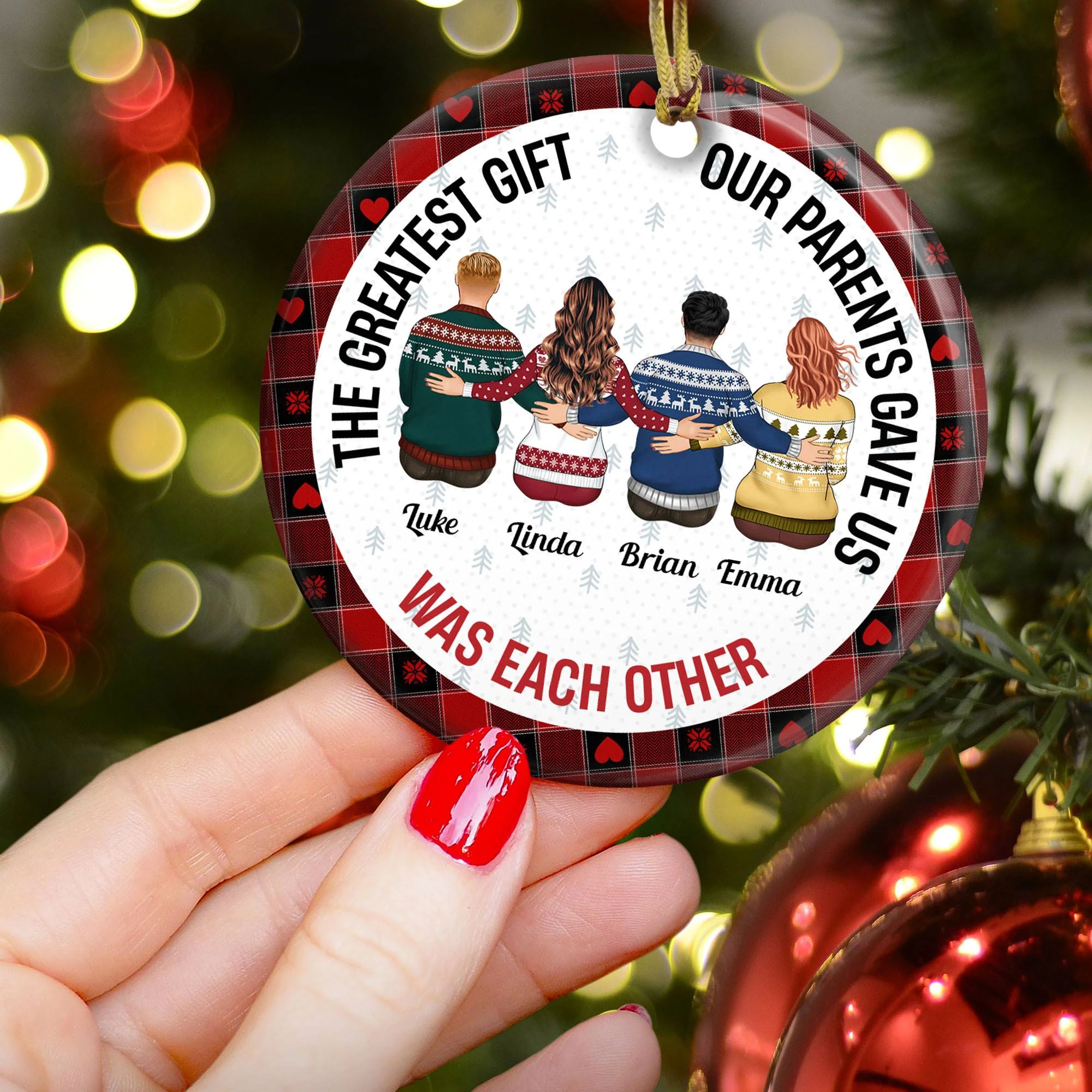The Greatest Gift Our Parents Gave Us - Personalized Ceramic Ornament - Image 3
