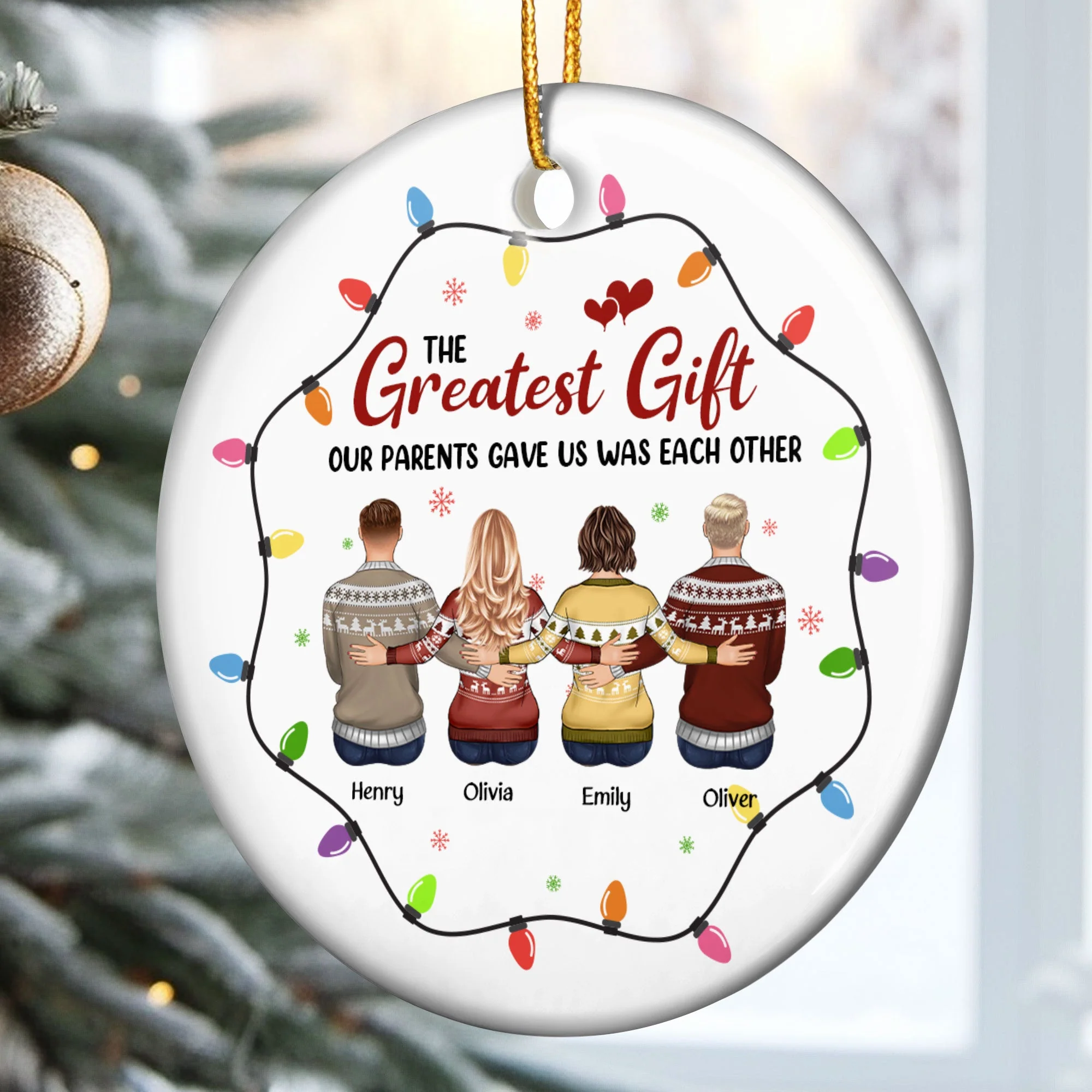 The Greatest Gift Our Parents Gave Us - Personalized Ceramic Ornament - Image 2