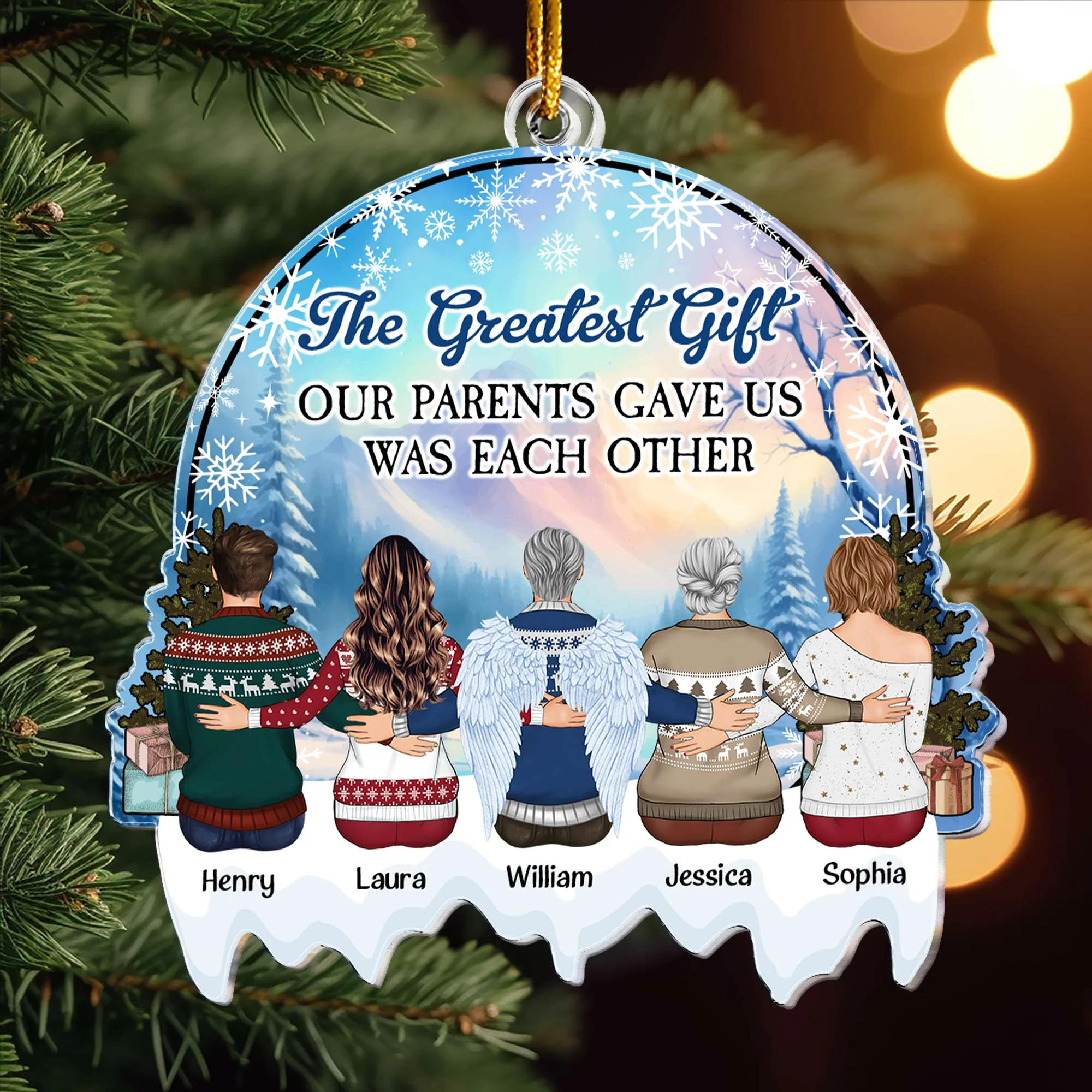 The Greatest Gift Our Parents Gave Us Was Each Other - Personalized Acrylic Ornament - Image 3