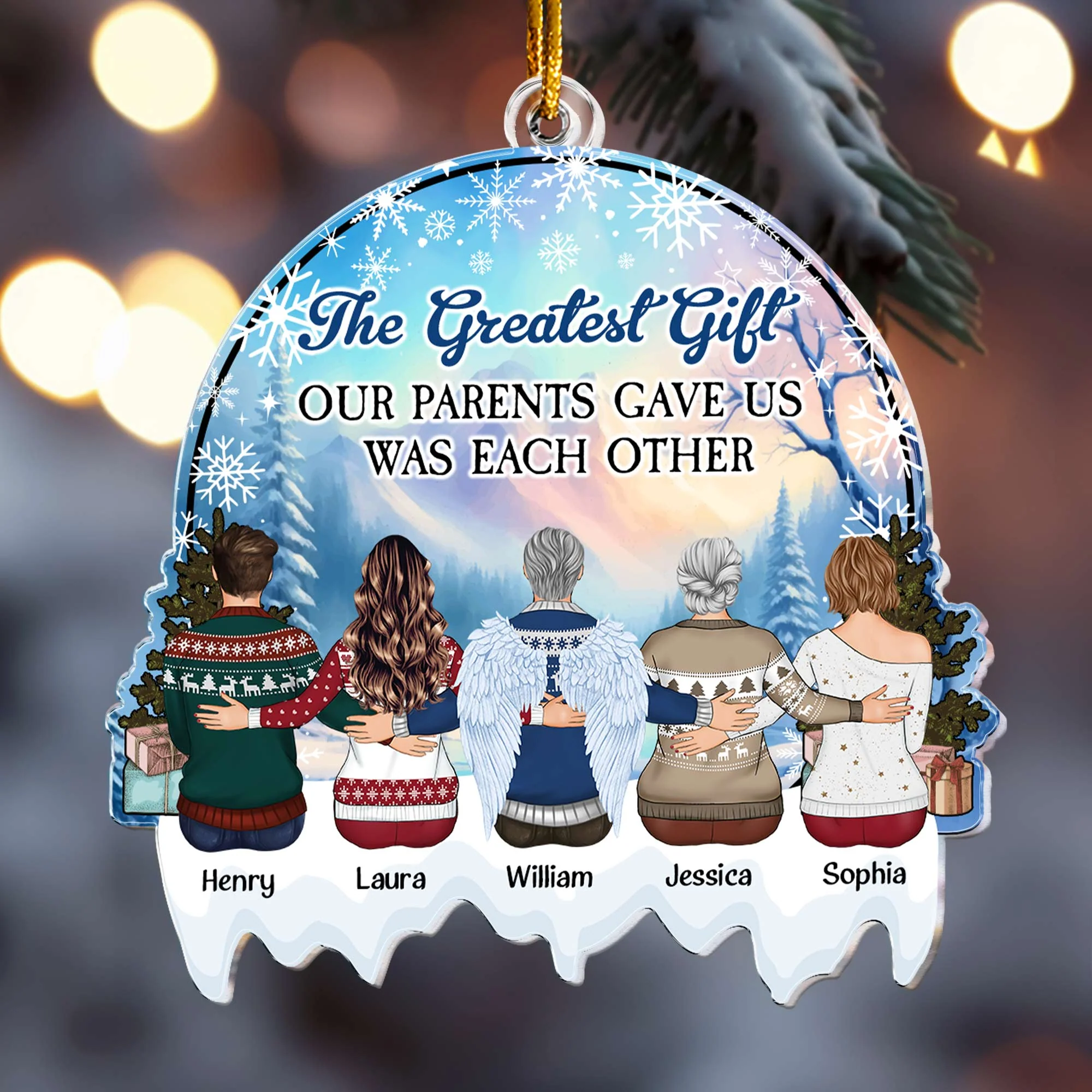 The Greatest Gift Our Parents Gave Us Was Each Other - Personalized Acrylic Ornament - Image 4