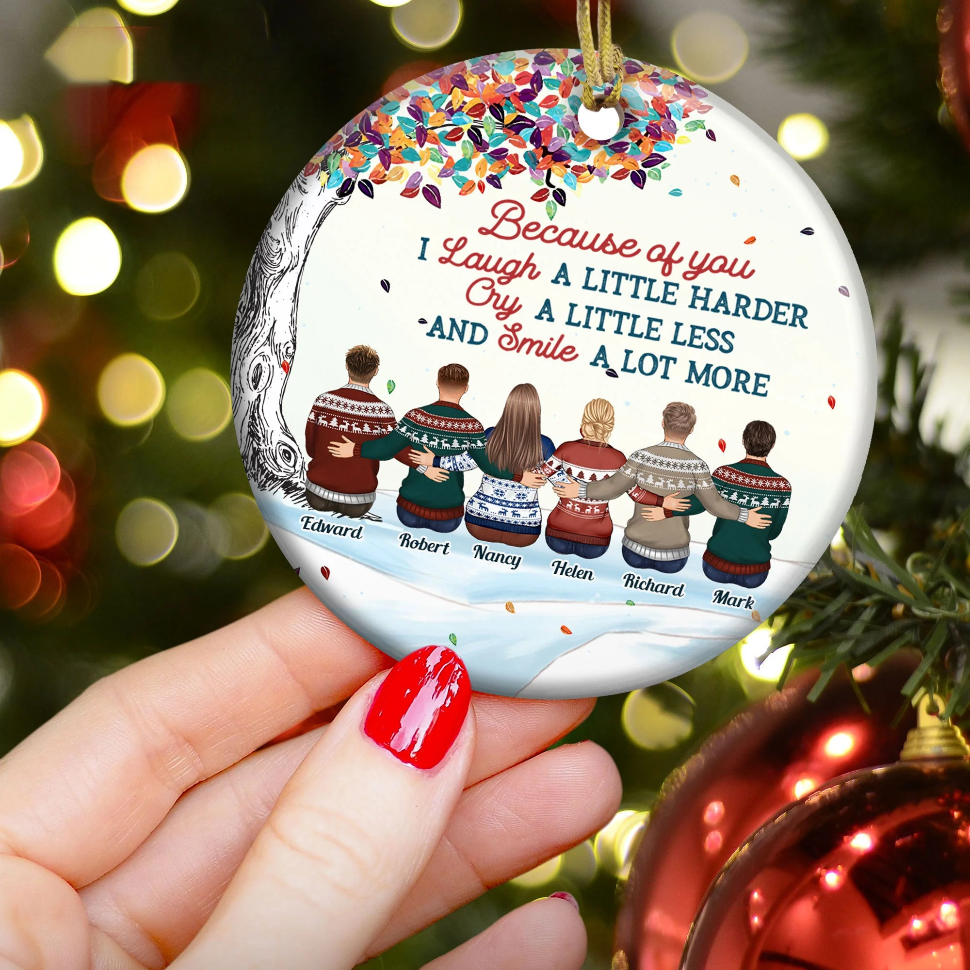 The Greatest Gift Our Parents Gave Us Was Each Other - Personalized Circle Acrylic Ornament - Christmas Gift For Family Members, Brothers, Sisters - Image 7