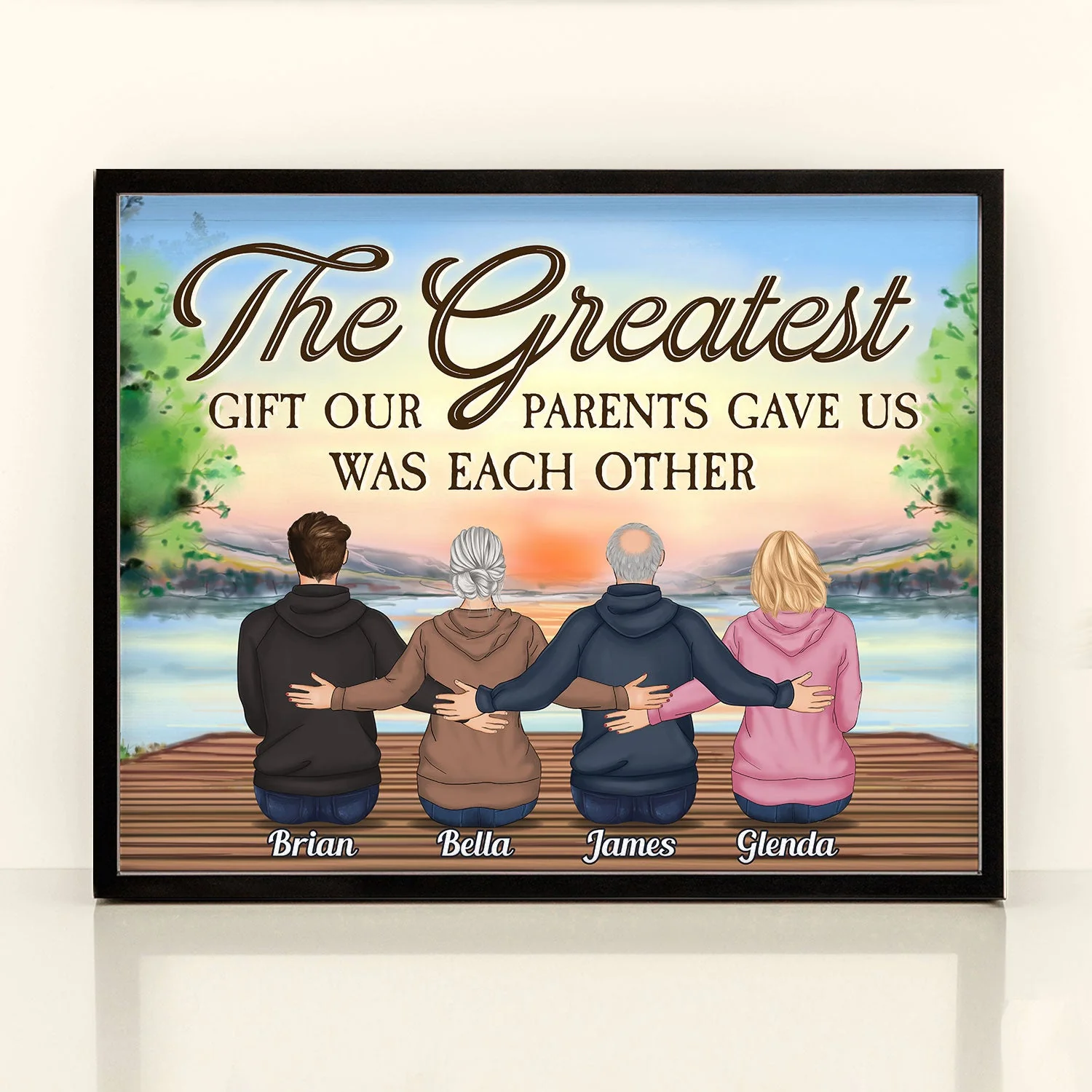 The Greatest Gift Our Parents Gave Us Was Each Other - Personalized Poster  - Hoodie Family - Image 2