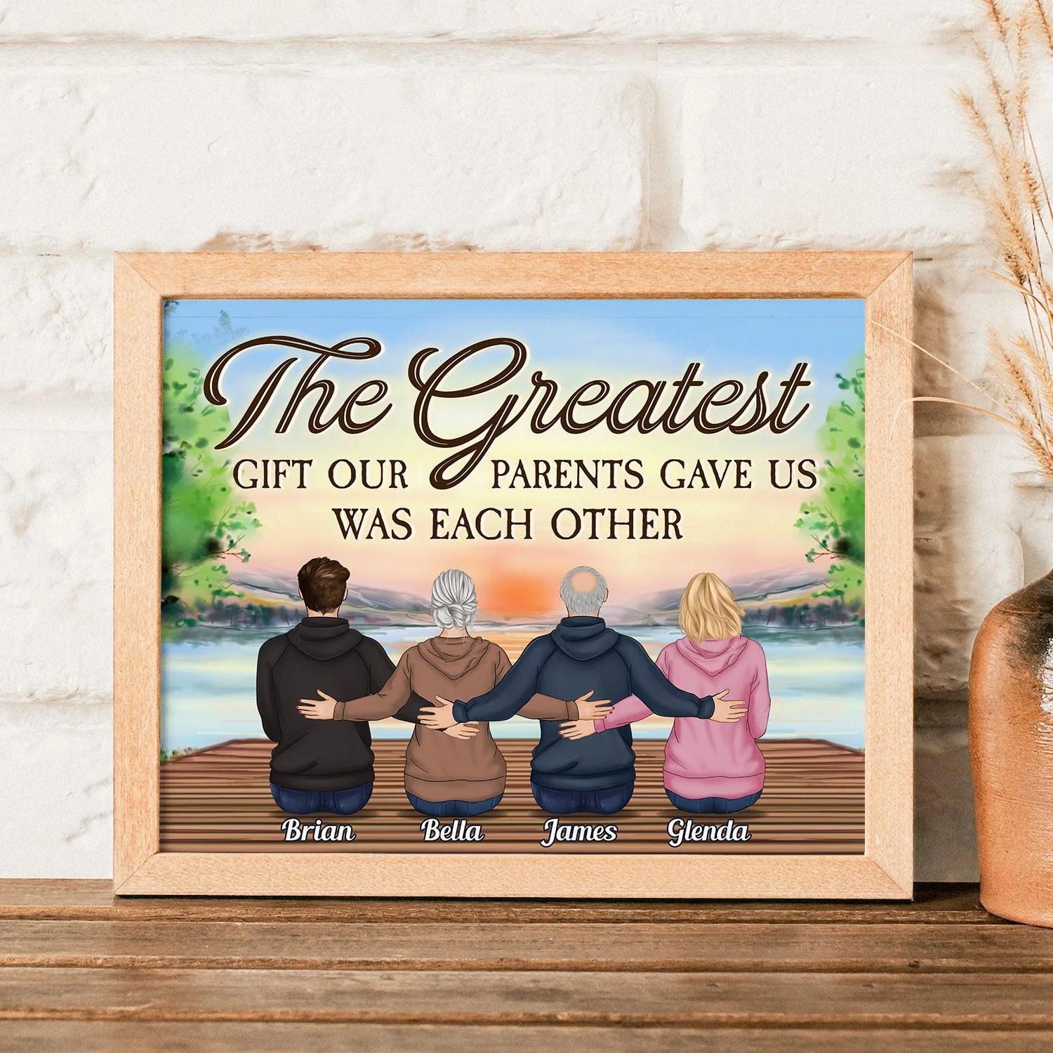 The Greatest Gift Our Parents Gave Us Was Each Other - Personalized Poster  - Hoodie Family - Image 4