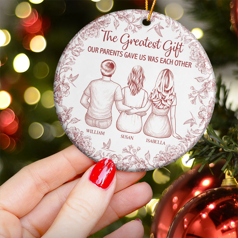 The Greatest Gift They Gave Us - Personalized Ceramic Ornament - Image 3