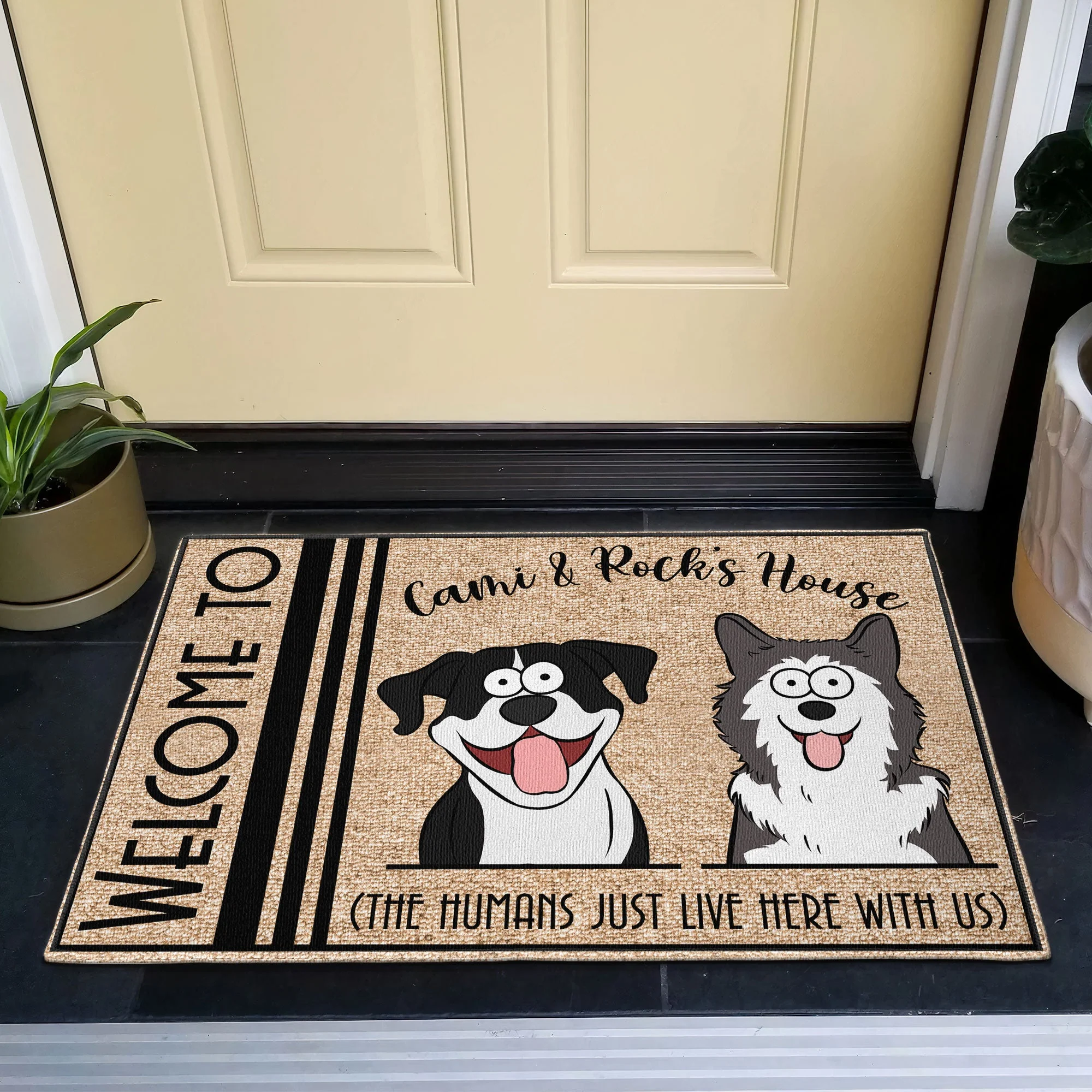 The Humans Just Live Here - Personalized Doormat - Image 2