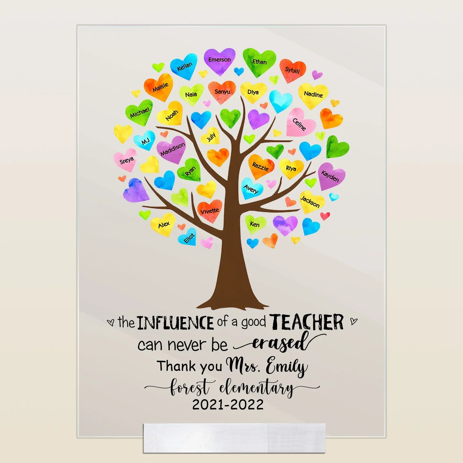 The Influence Of A Good Teacher Can Never Be Erased - Personalized Acrylic Plaque - End of year, School Leaving, Birthday, Appreciation Gift For Teacher