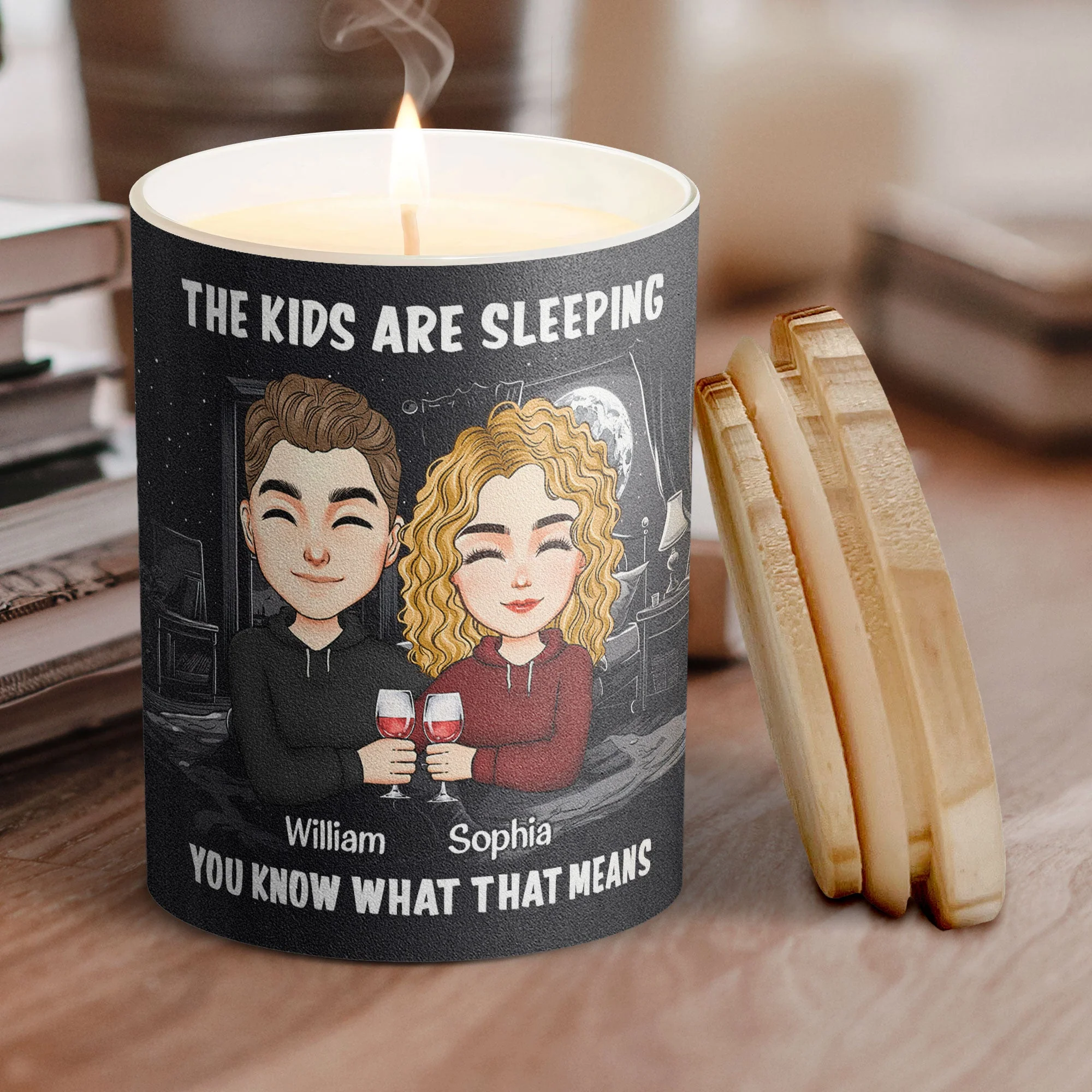 The Kids Are Sleeping, You Know - Personalized Candle - Image 2