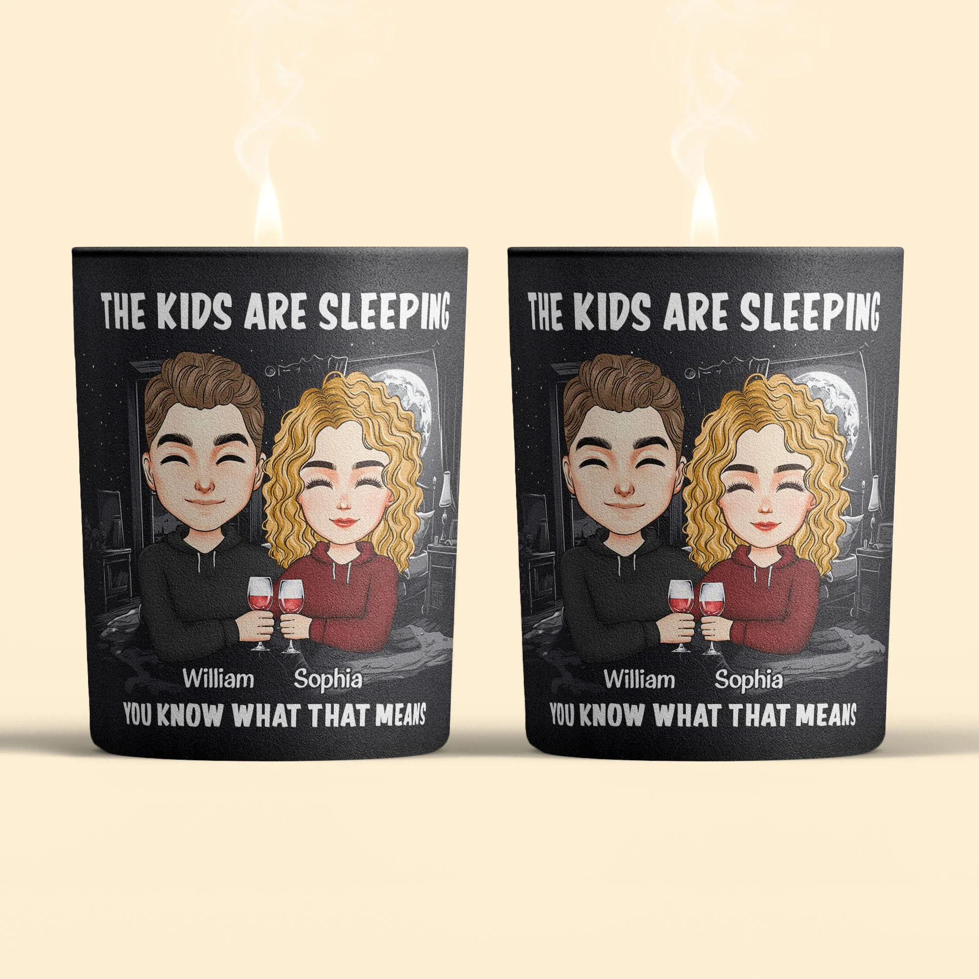 The Kids Are Sleeping, You Know - Personalized Candle - Image 3