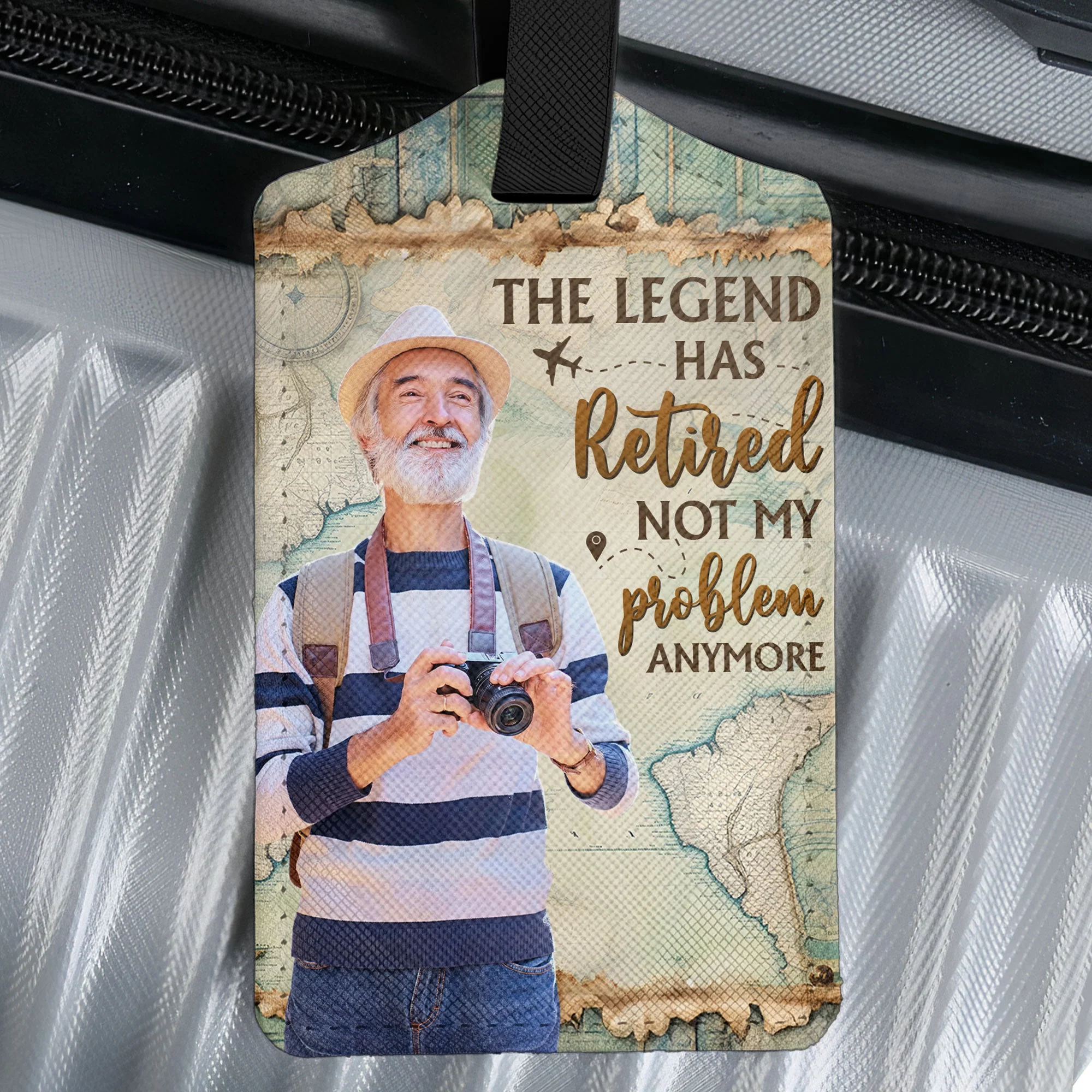 The Legend/Queen Has Retired - Persoanlized Photo Luggage Tag - Image 2