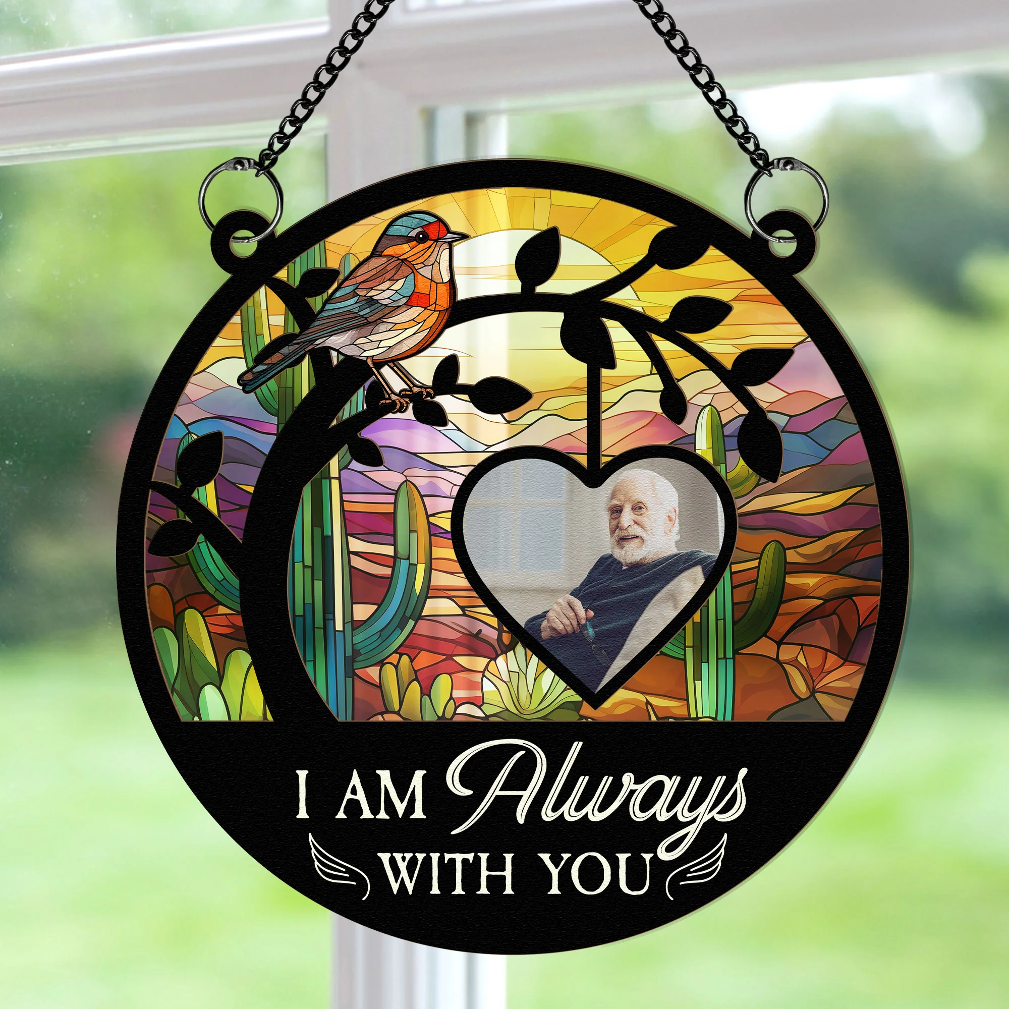 The Light That Leads My Way - Personalized Window Hanging Suncatcher Photo Ornament - Image 4