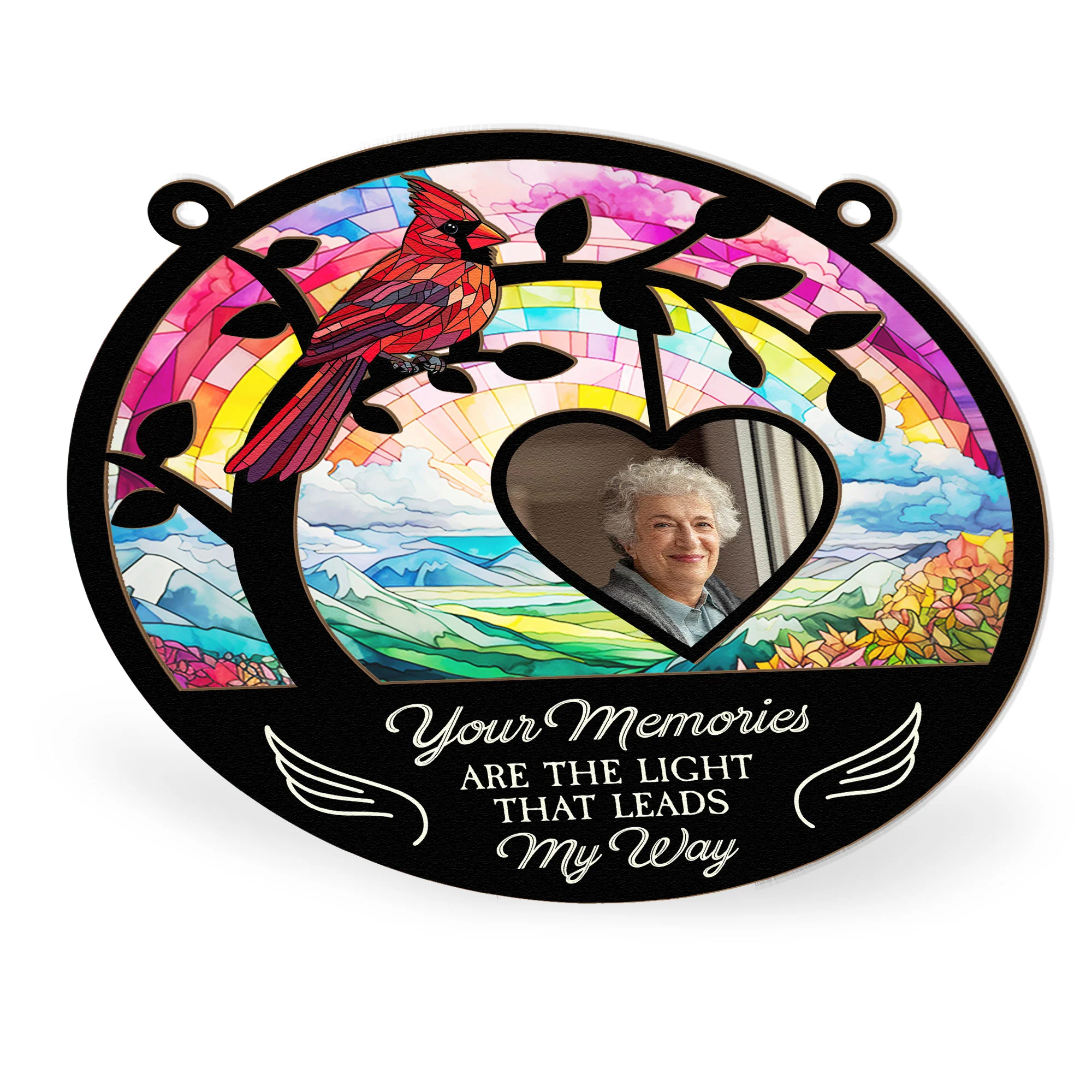 The Light That Leads My Way - Personalized Window Hanging Suncatcher Photo Ornament - Image 5