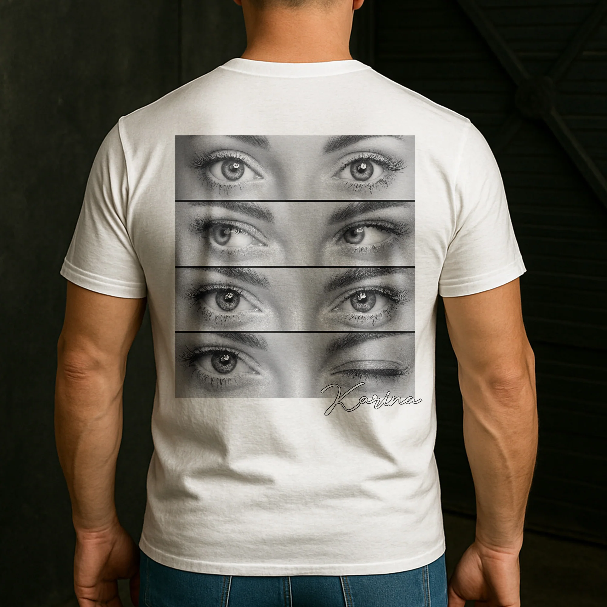 The Look Of Love Shirt Gift For Husband Boyfriend - Personalized Photo Back Printed Shirt - Image 2