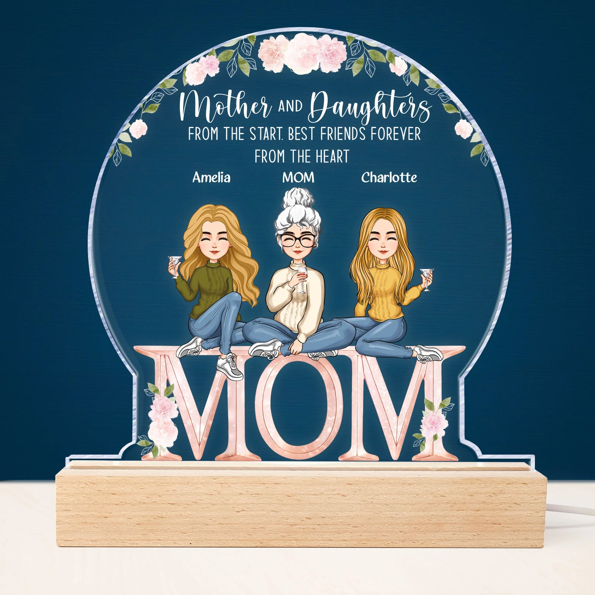 The Love Between A Mother And Children - Personalized LED Light - Image 2
