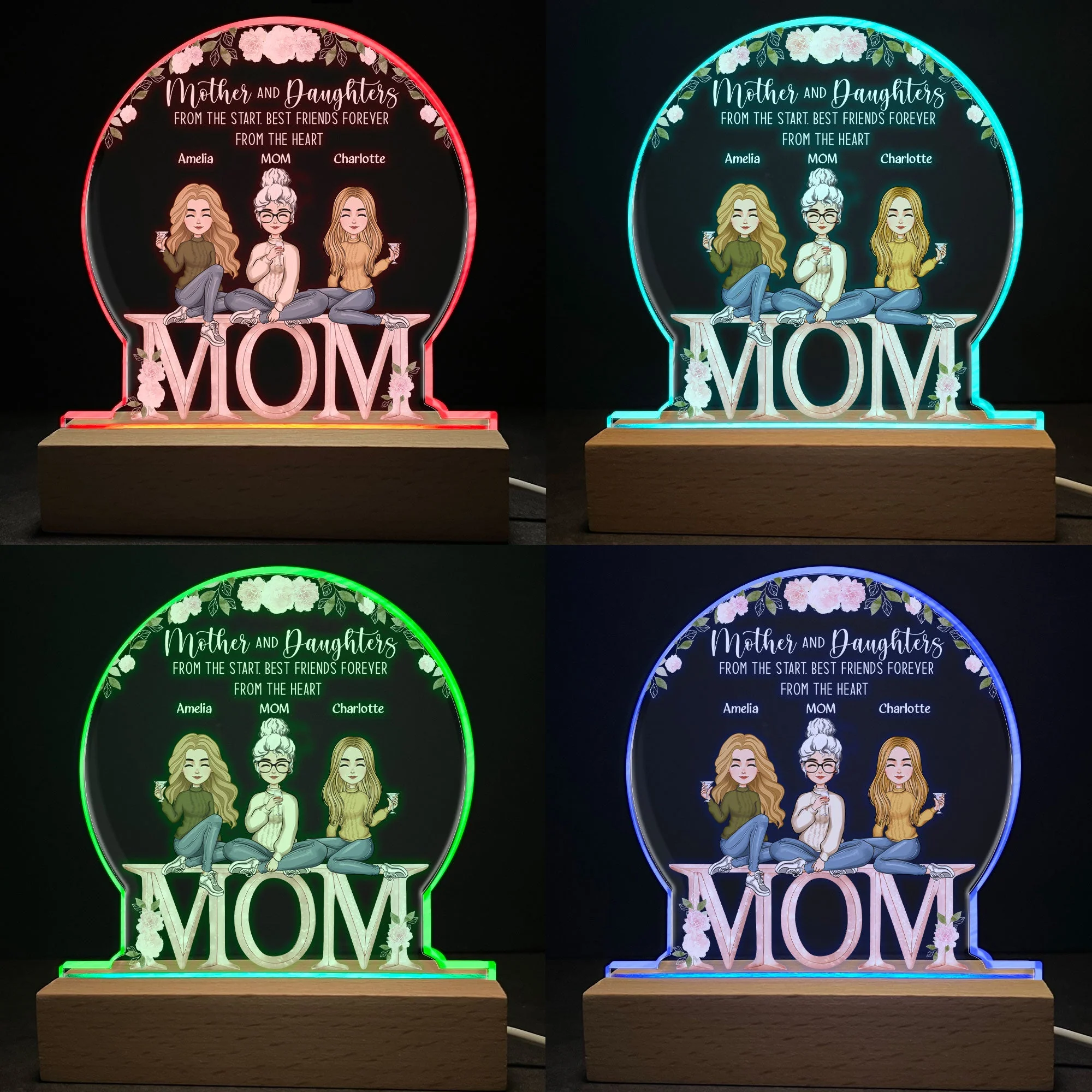 The Love Between A Mother And Children - Personalized LED Light - Image 3