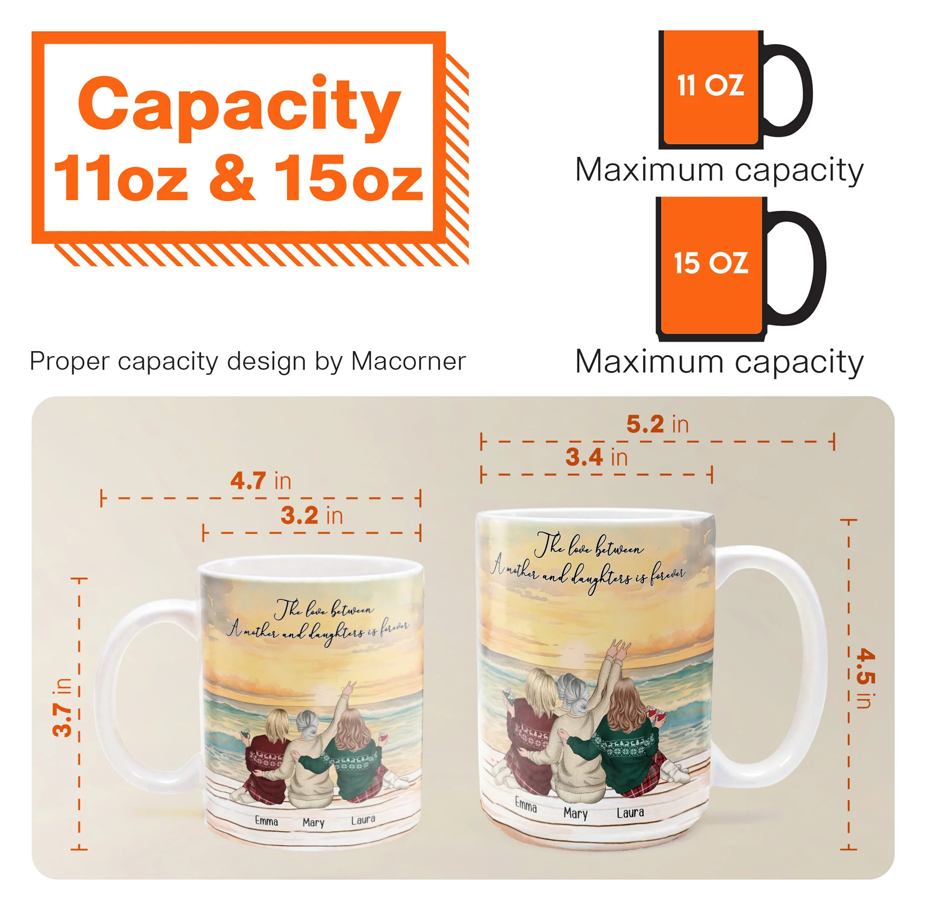 The Love Between A Mother And Daughter Is Forever Gift For Mom - Personalized Mug - Image 7