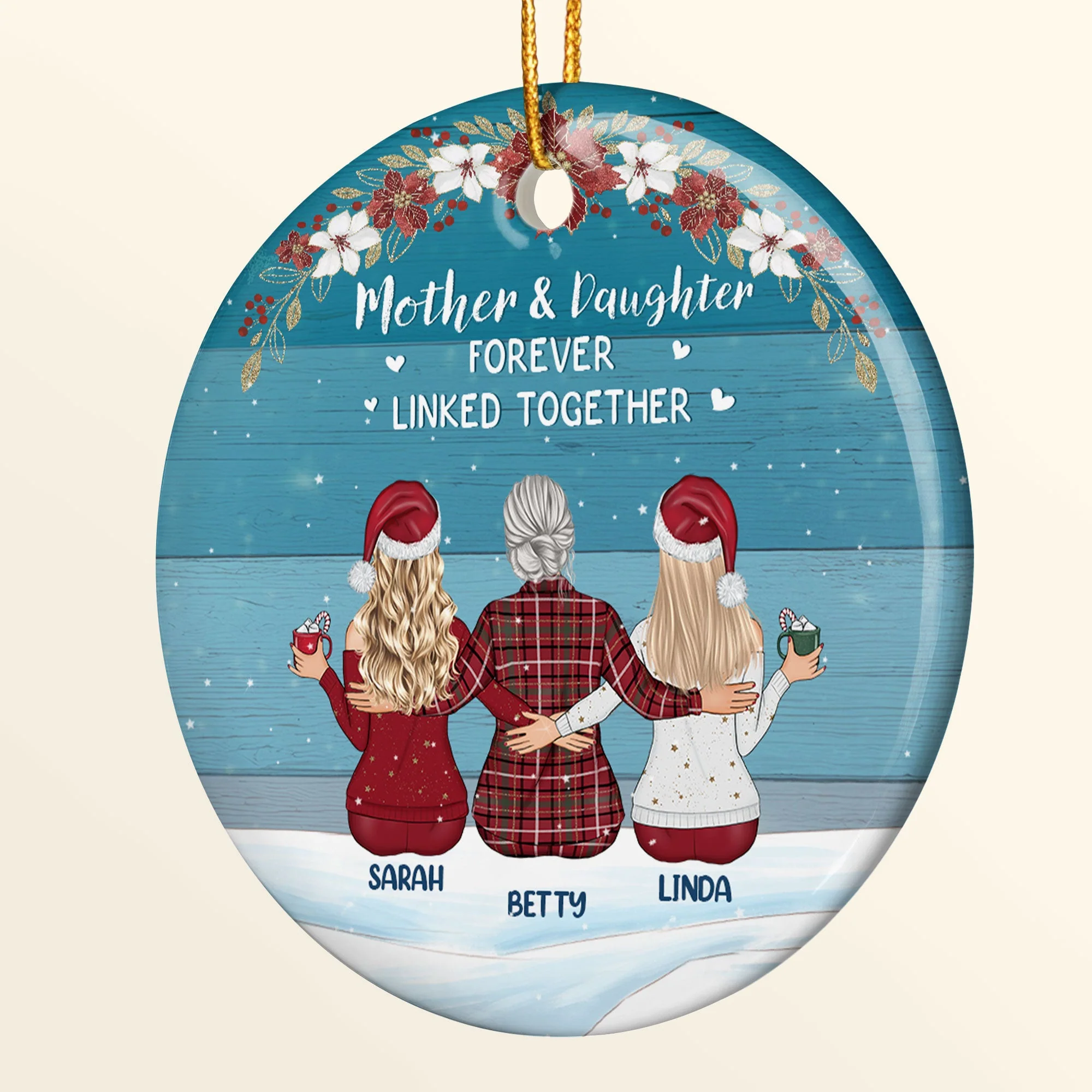 The Love Between a Mother and Daughter is Forever - Personalized Mom Ornament - Image 2