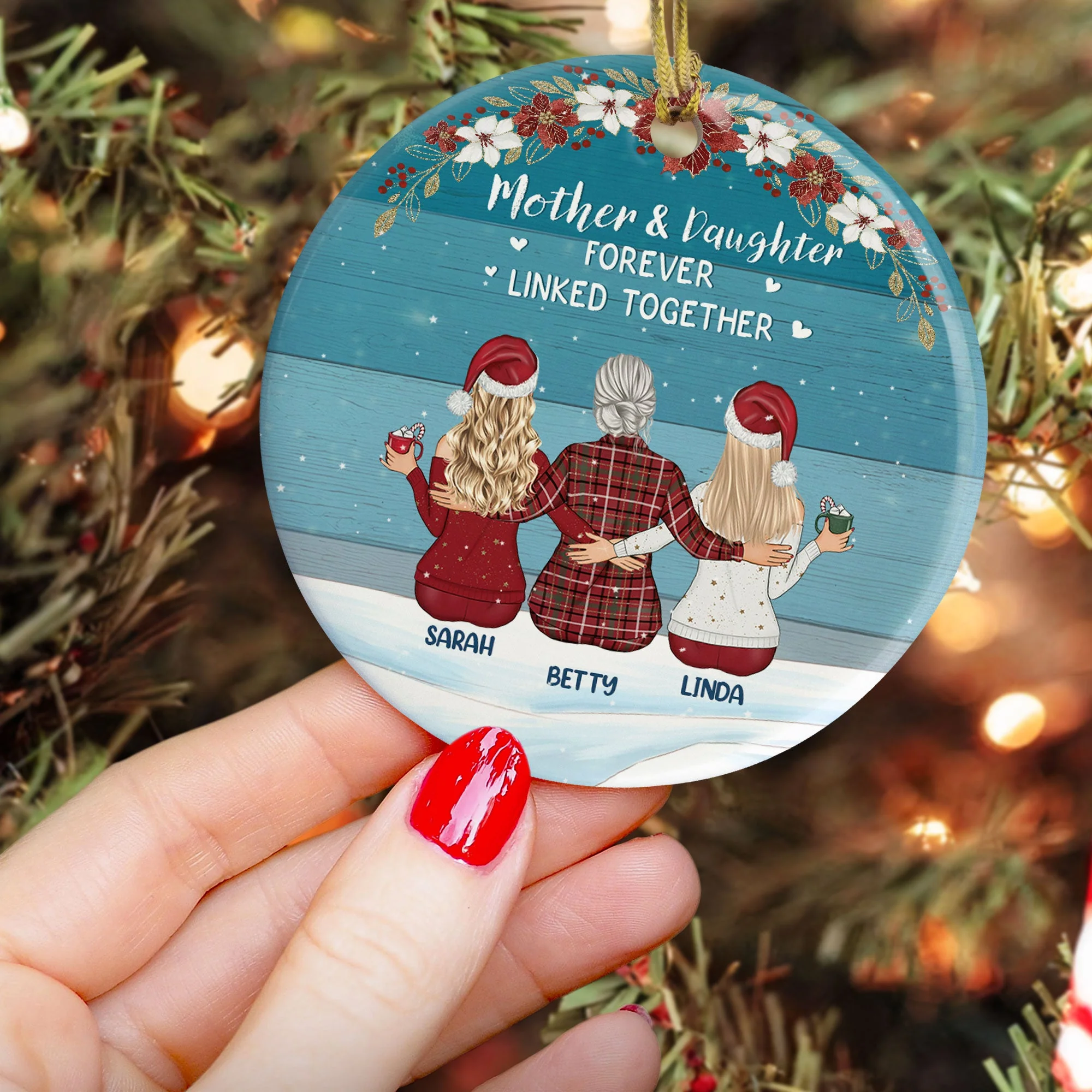 The Love Between a Mother and Daughter is Forever - Personalized Mom Ornament - Image 3