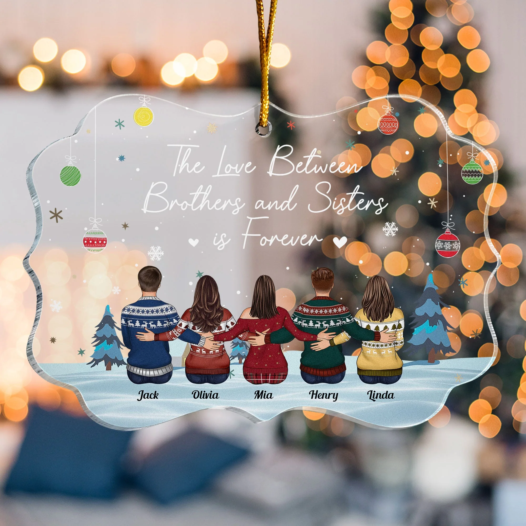 The Love Between Brother And Sister Is Forever - Personalized Acrylic Ornament - Christmas Gift For Sisters, Brothers - Image 4