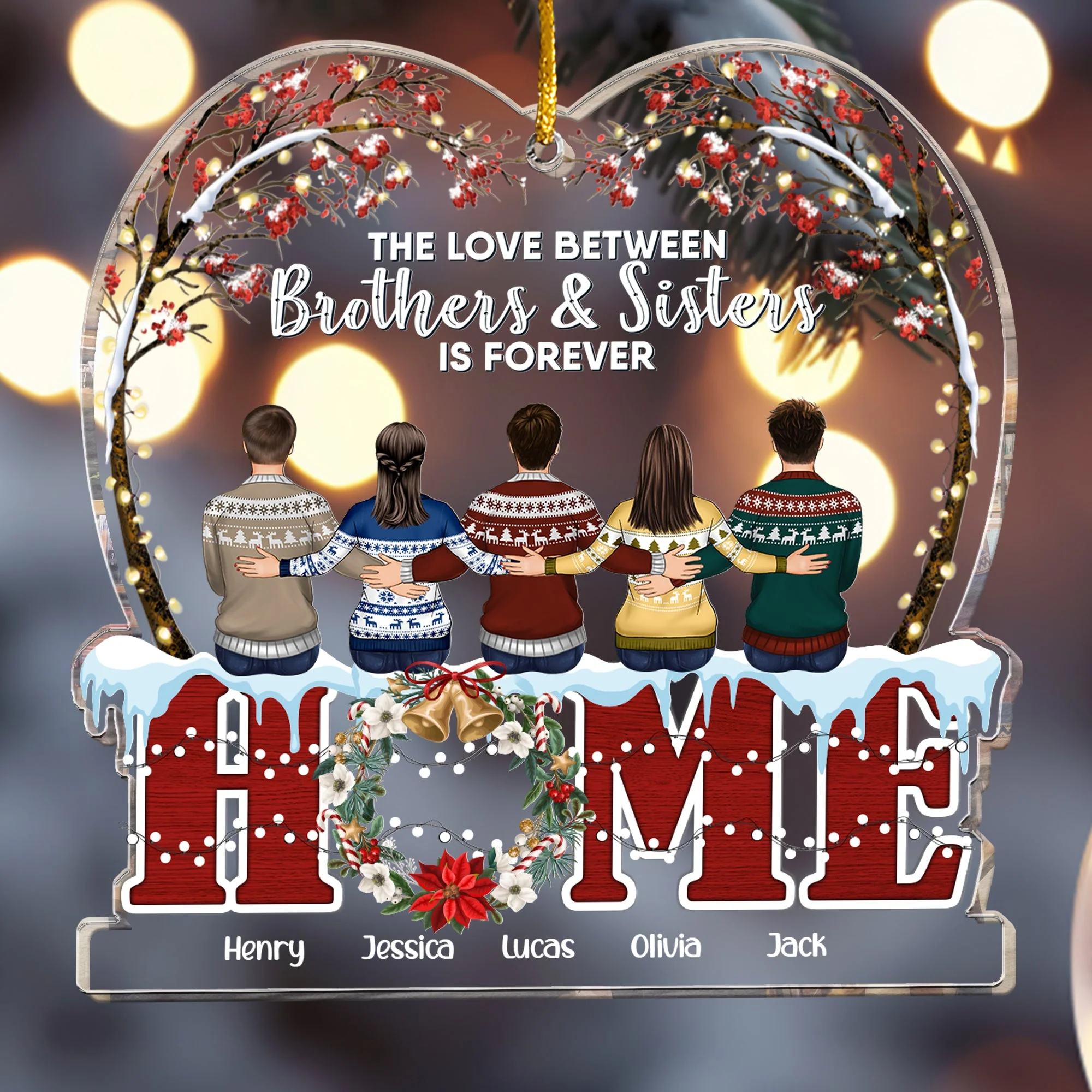 The Love Between Brothers & Sisters Is Forever New Ver - Personalized Acrylic Ornament - Image 3