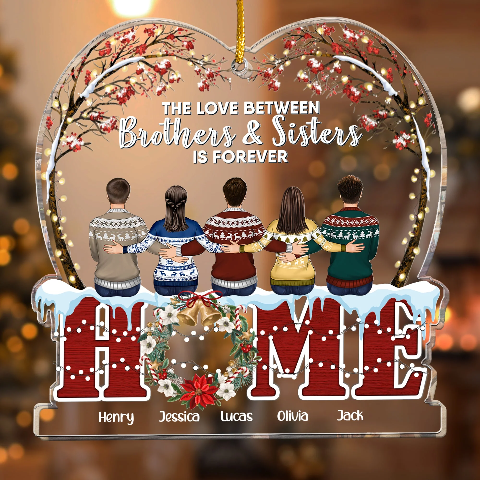 The Love Between Brothers & Sisters Is Forever New Ver - Personalized Acrylic Ornament - Image 4