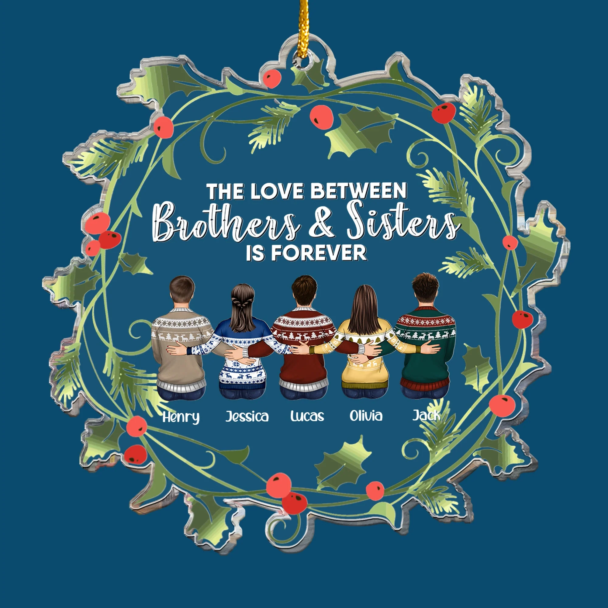 The Love Between Brothers & Sisters Is Forever - Personalized Acrylic Ornament - Image 6