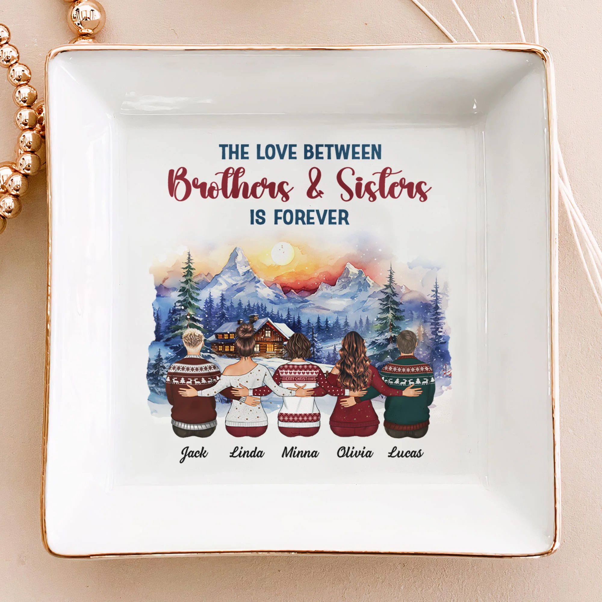 The Love Between Brothers & Sisters Is Forever - Personalized Jewelry Dish - Image 2