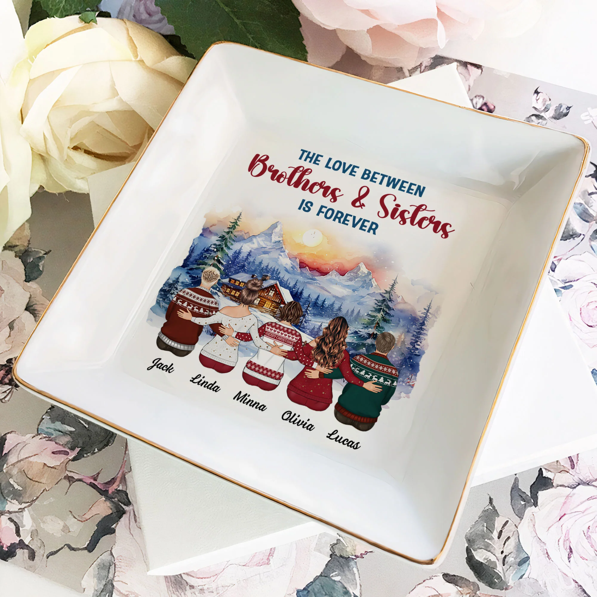 The Love Between Brothers & Sisters Is Forever - Personalized Jewelry Dish - Image 3