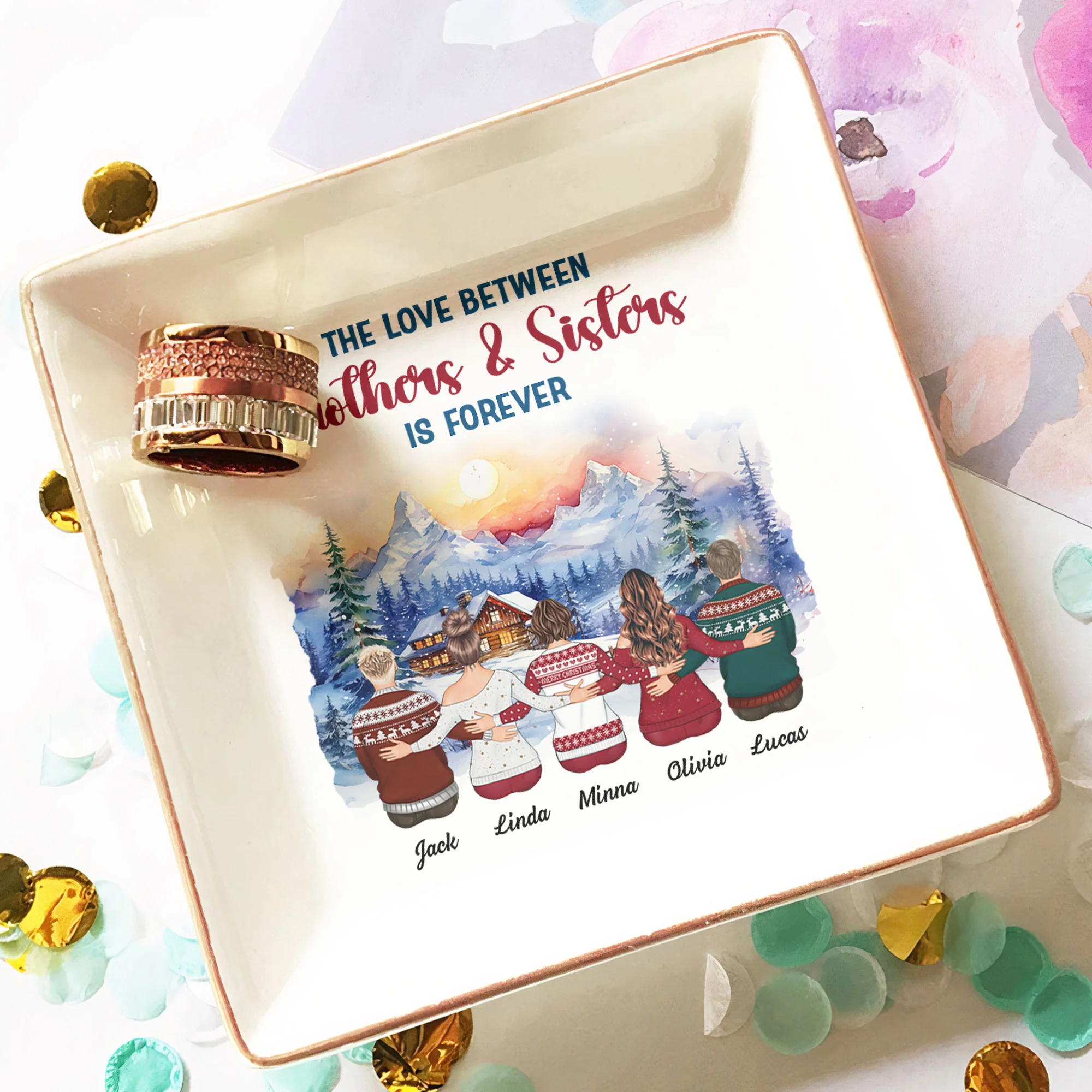 The Love Between Brothers & Sisters Is Forever - Personalized Jewelry Dish - Image 4