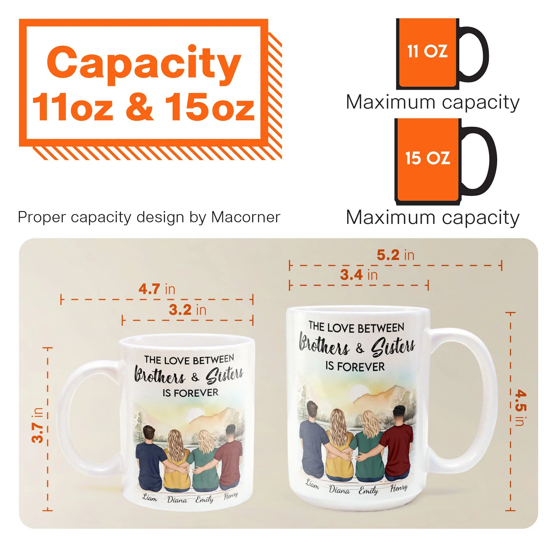The Love Between Brothers & Sisters Is Forever - Personalized Mug - Image 11