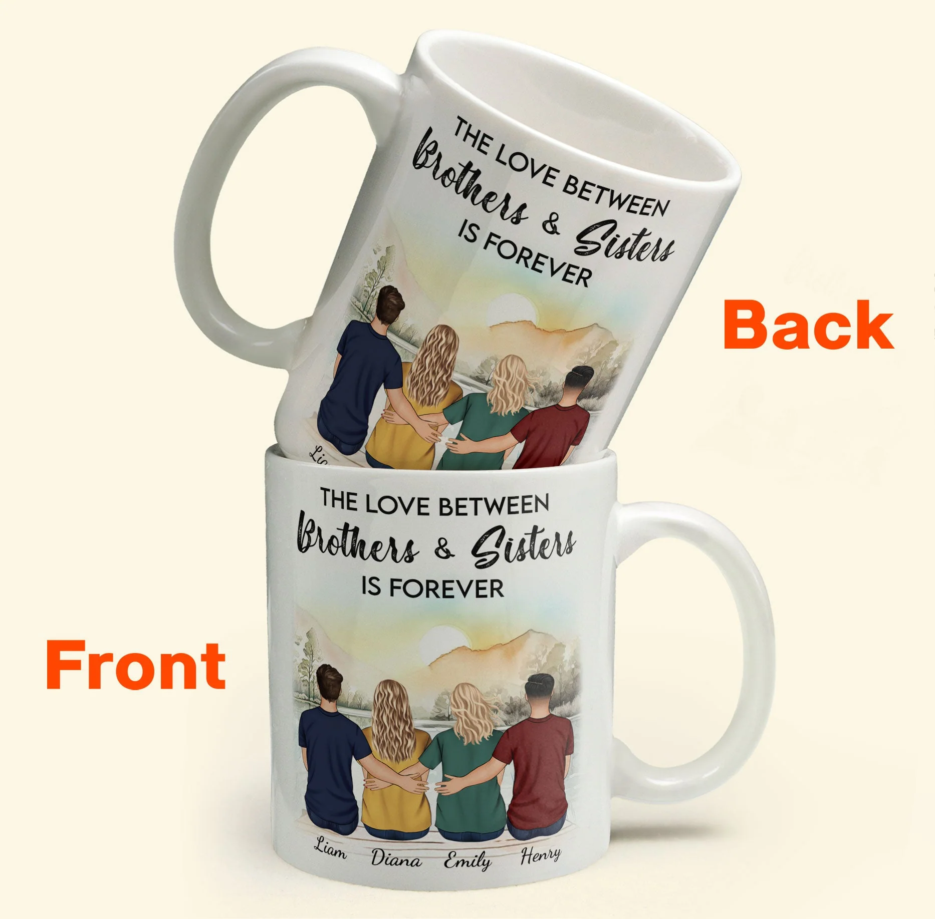 The Love Between Brothers & Sisters Is Forever - Personalized Mug - Image 3
