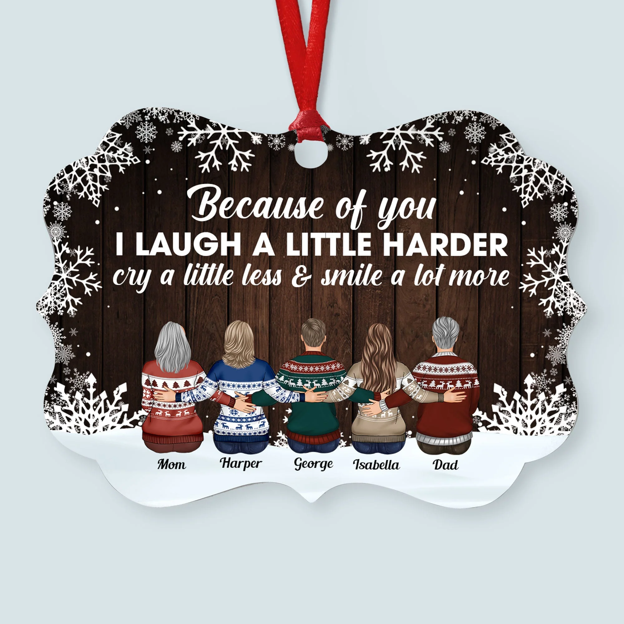 The Love Between Family Is Forever - Personalized Aluminum Ornament - Family Hugging - Image 5