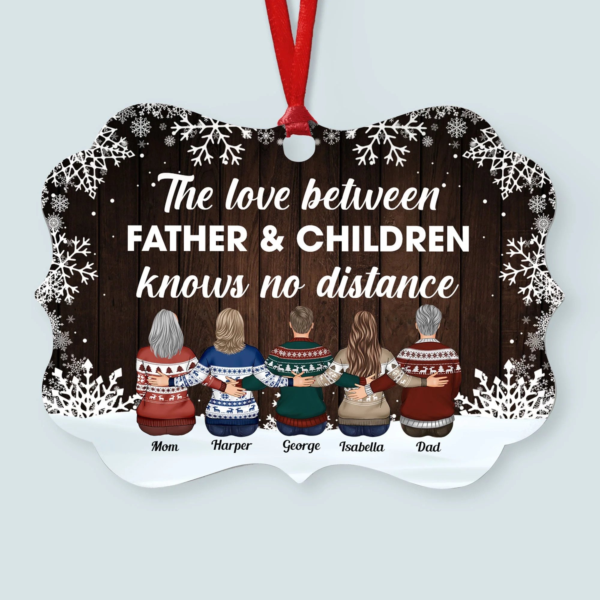 The Love Between Family Is Forever - Personalized Aluminum Ornament - Family Hugging - Image 7