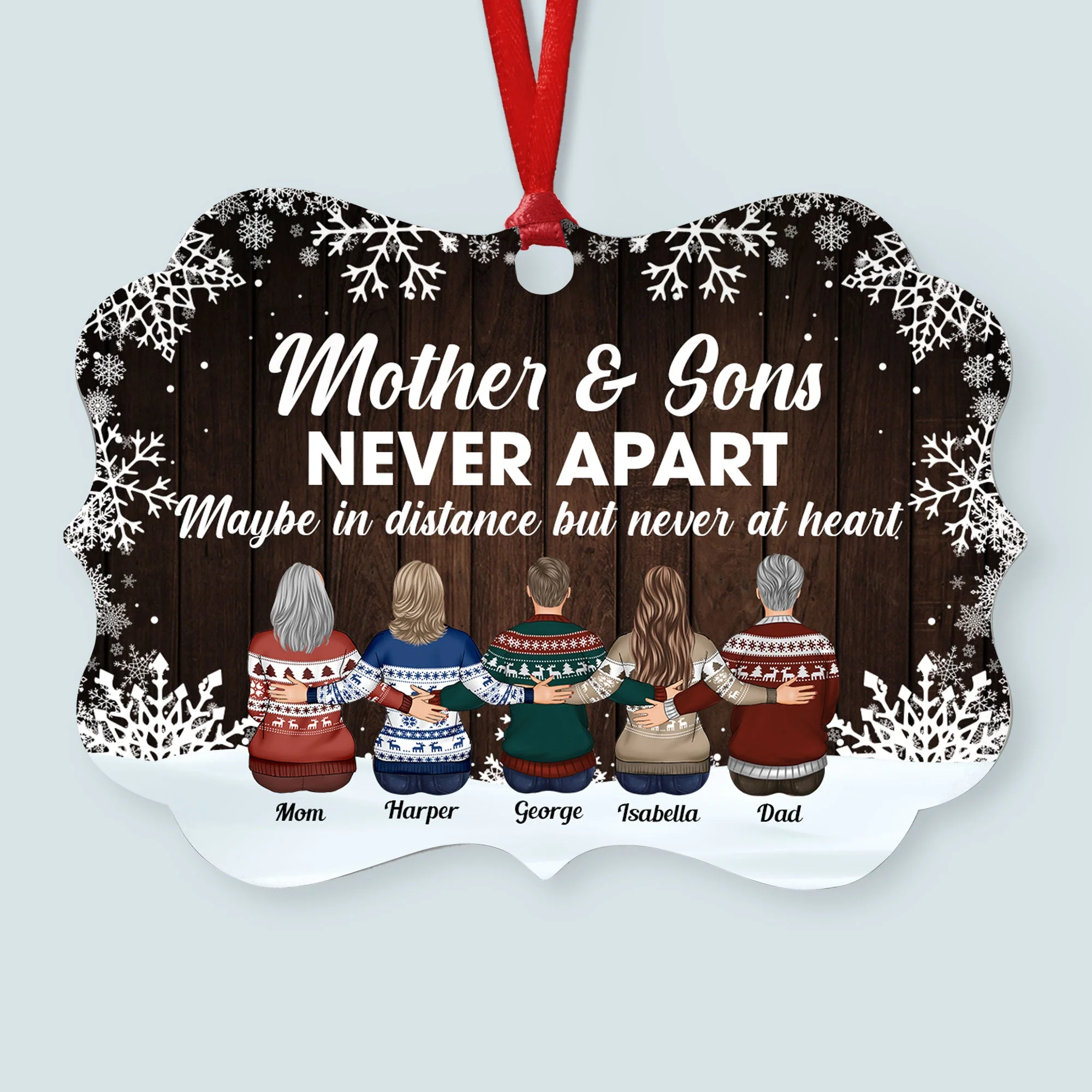 The Love Between Family Is Forever - Personalized Aluminum Ornament - Family Hugging - Image 8