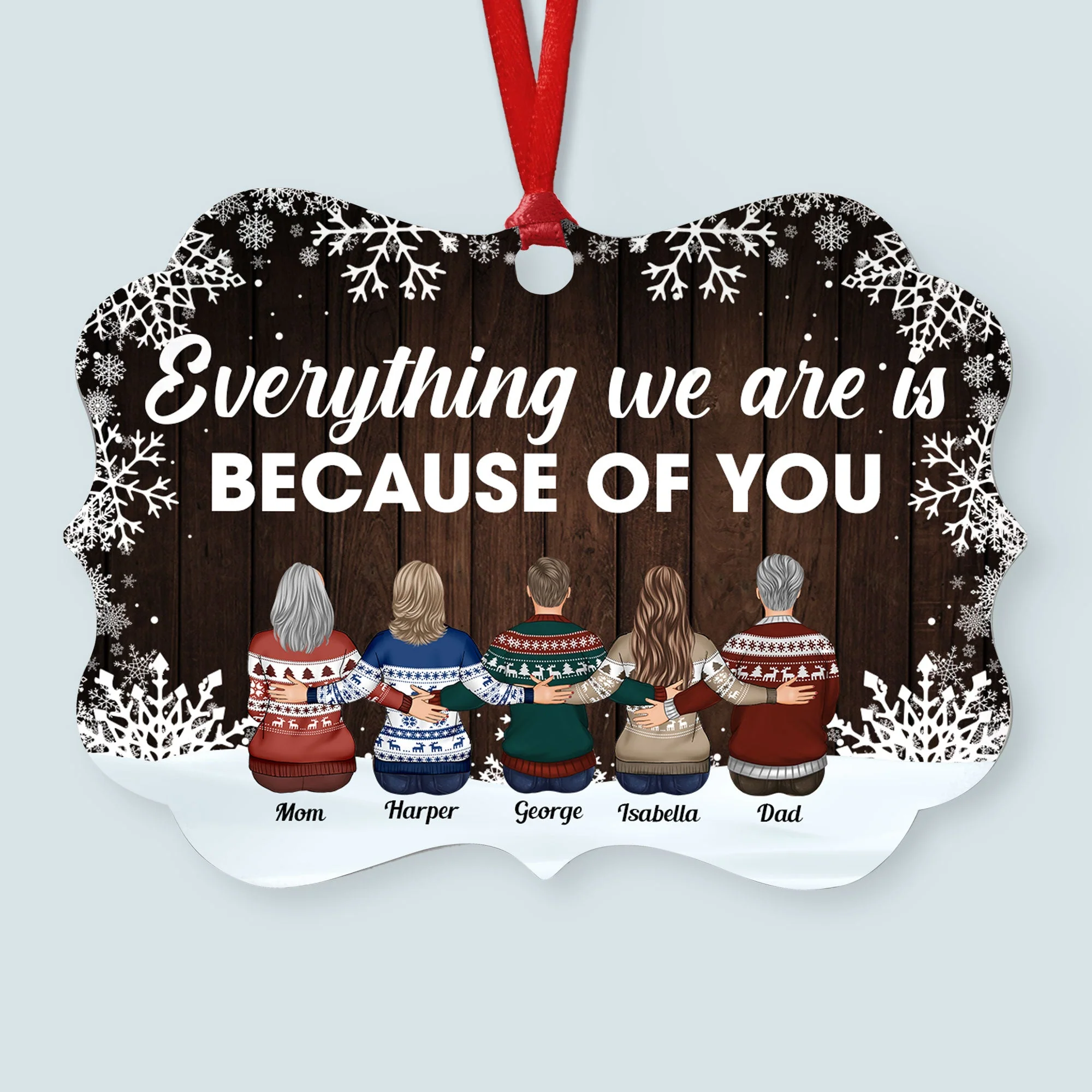 The Love Between Family Is Forever - Personalized Aluminum Ornament - Family Hugging - Image 9