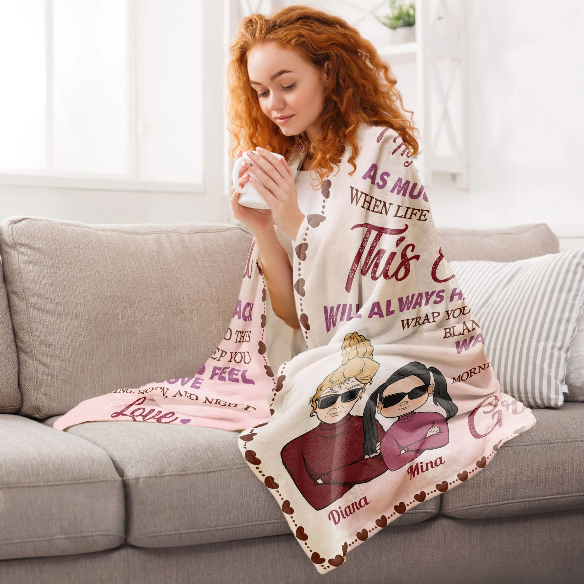 The Love Between Grandma And Granddaughter - Personalized Blanket - Image 5