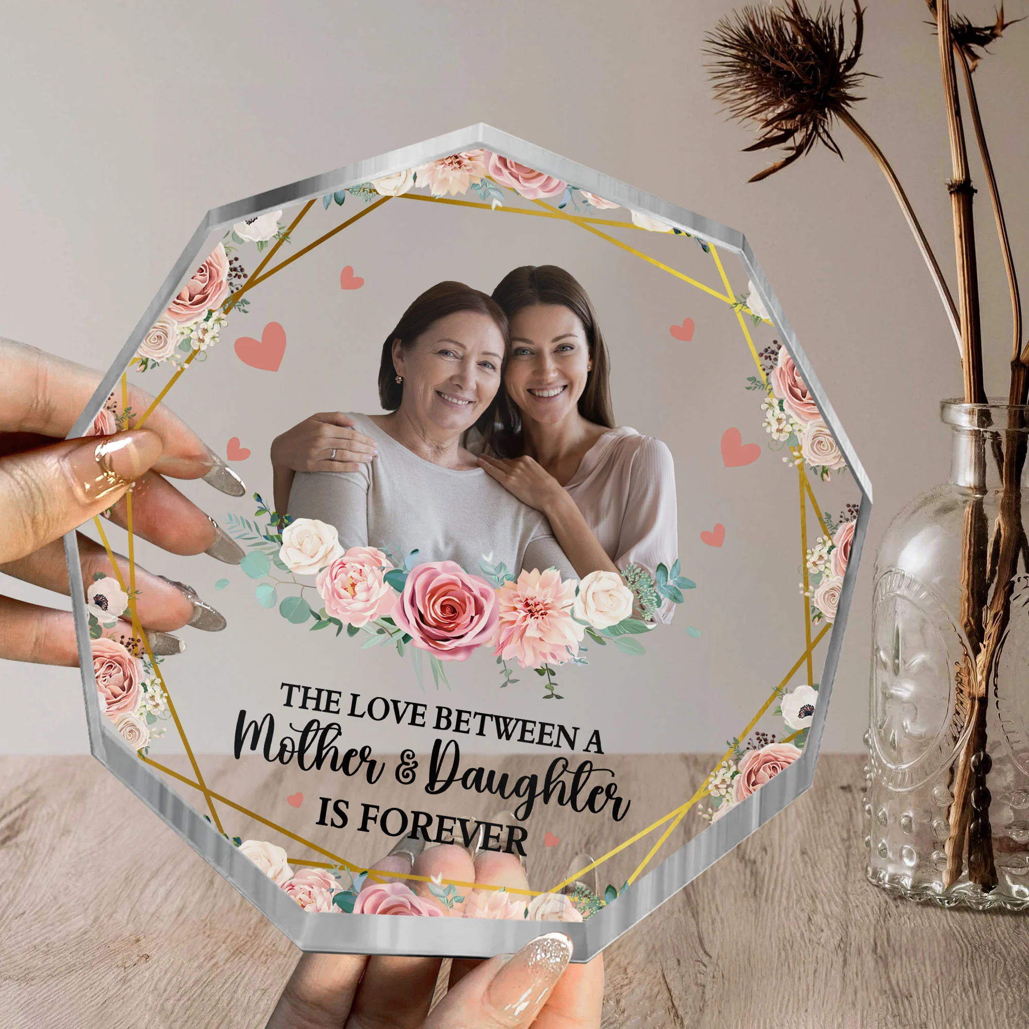 The Love Between Mother And Daughter Is Forever - Personalized Acrylic Photo Plaque - Image 2